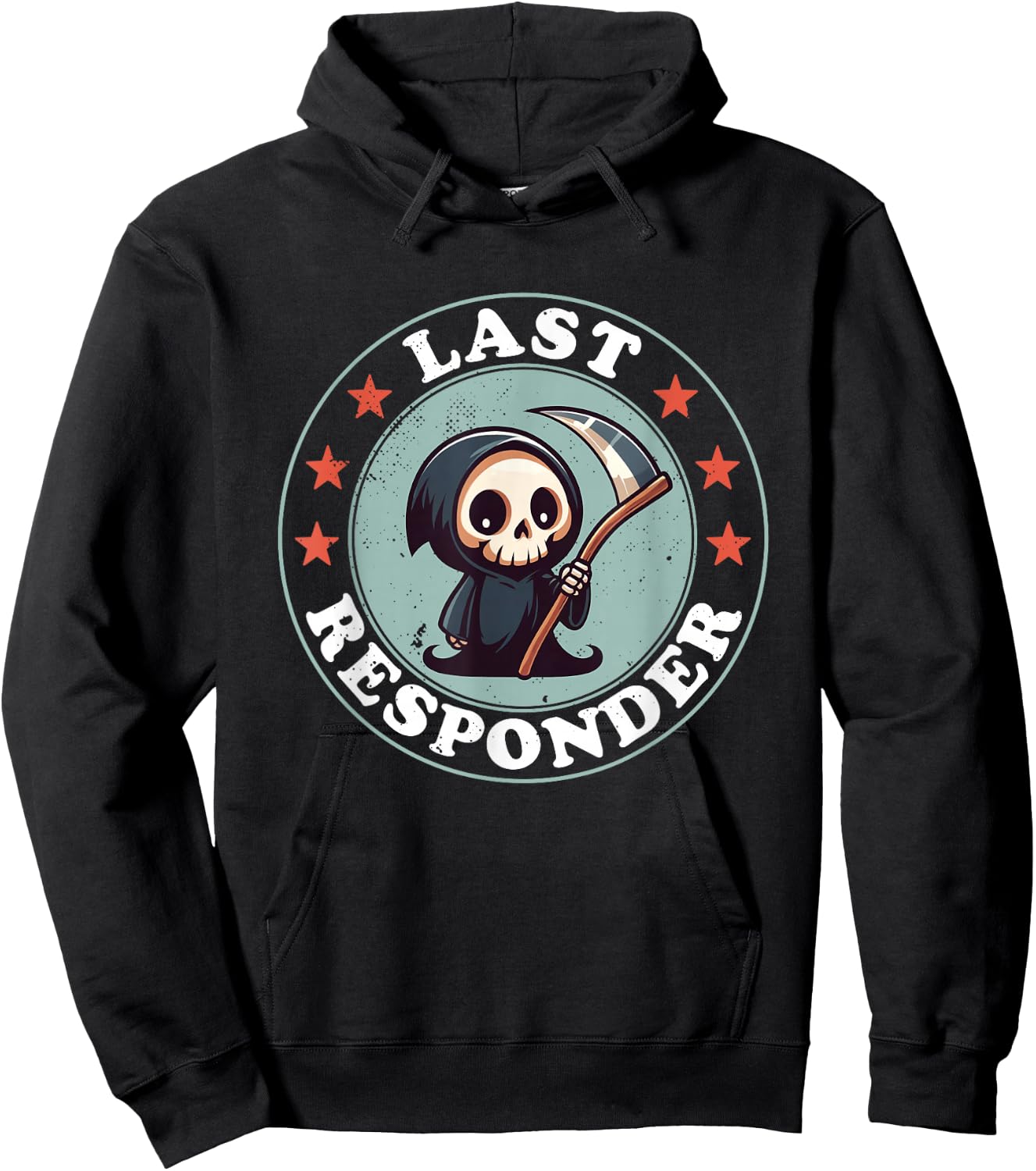 Last Responder Funny Mortician Grim Reaper , Small, Black Hoodie - Hoodie | Black