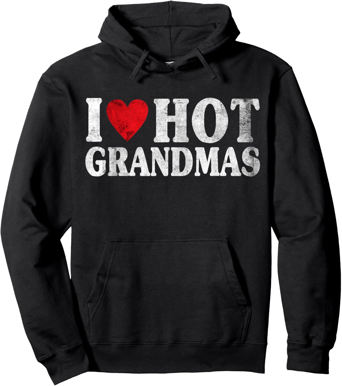 Vintage I Love Hot Grandmas Hoodie - Hoodie | Black