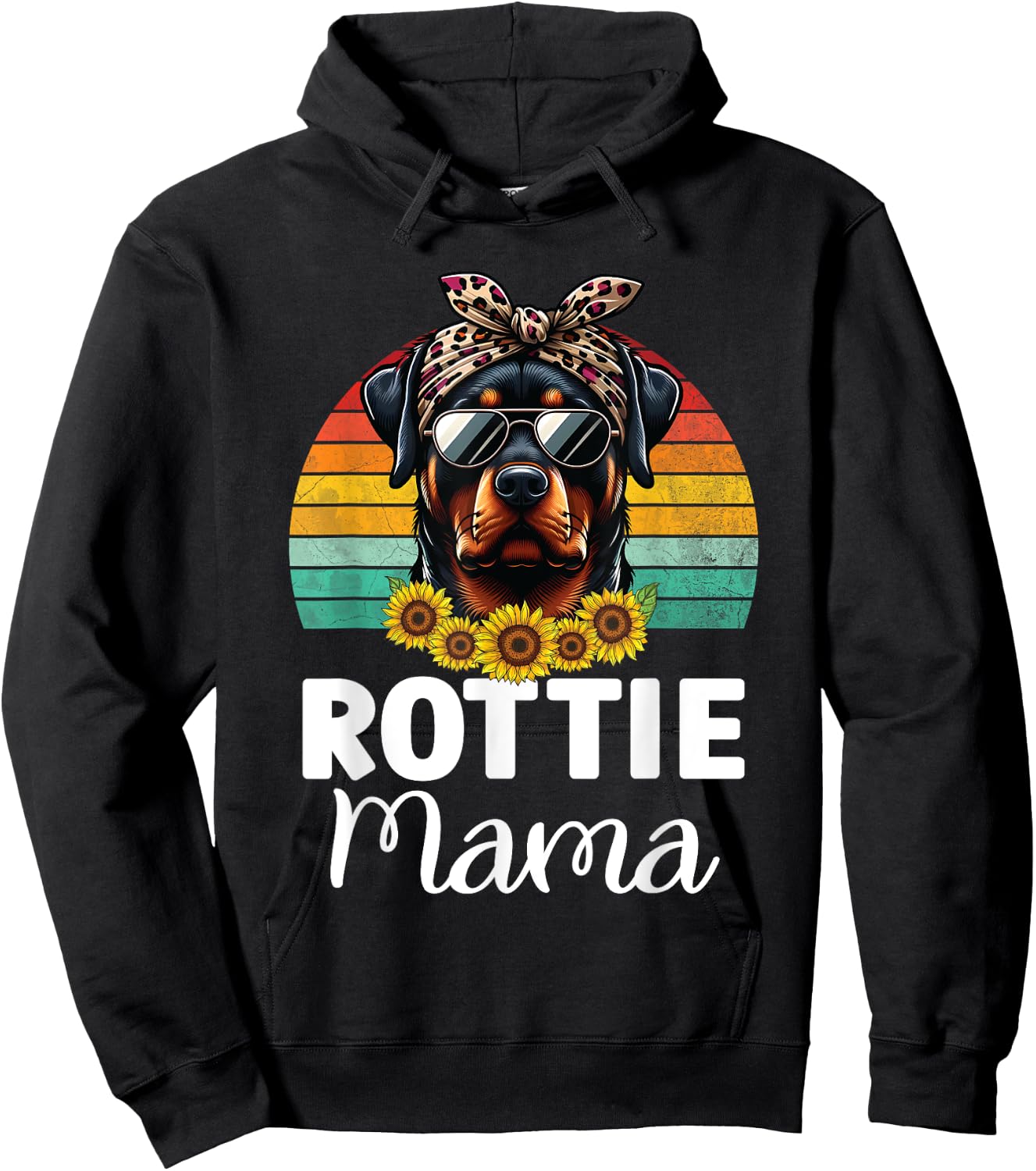 Rottweiler Mom Dog Lovers Rottie Mama Puppy Mother's Day Hoodie - Hoodie | Black