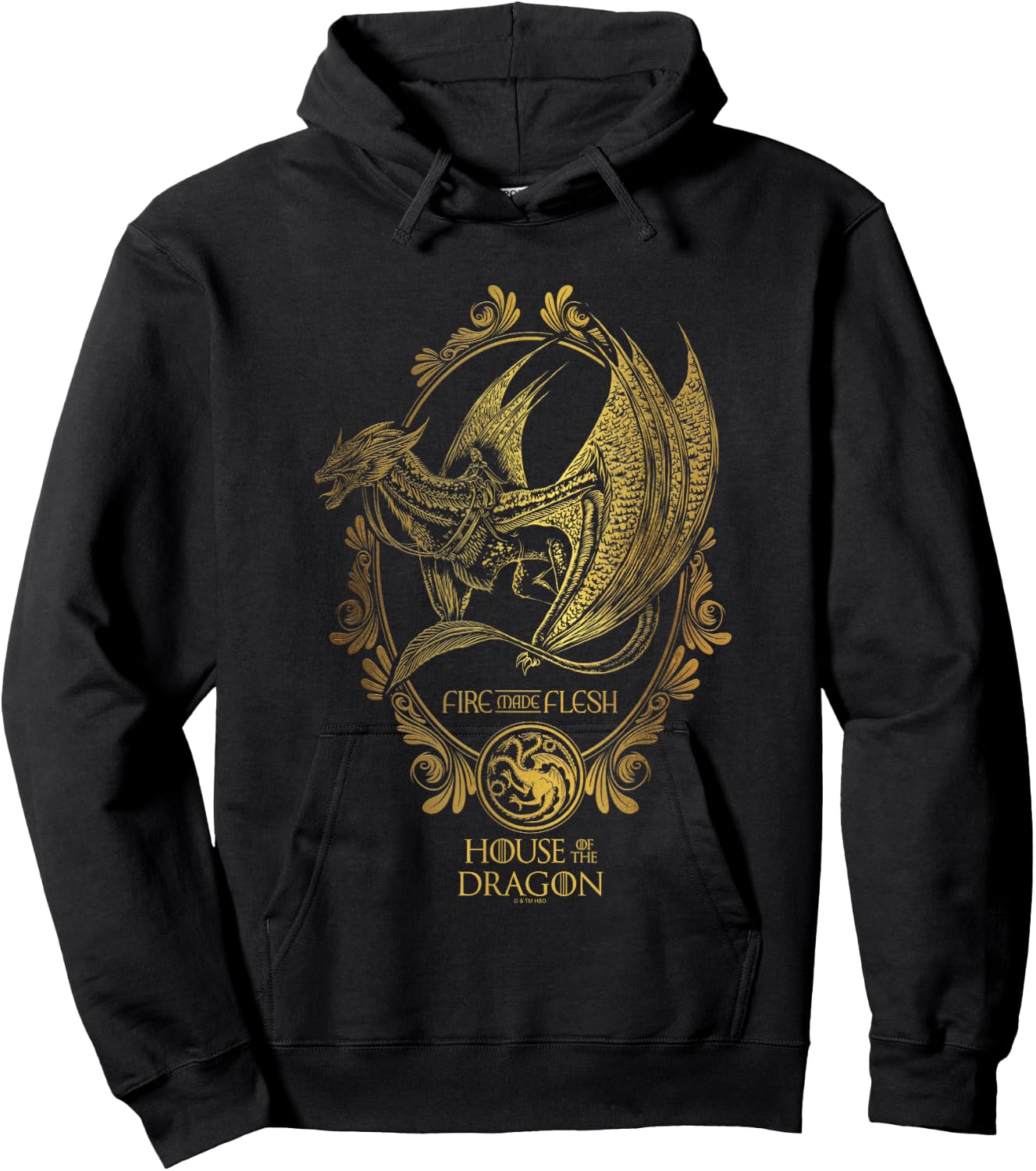 House of the Dragon Iconic Sunfyre Fire And Flesh Big Poster Hoodie - Hoodie | Black