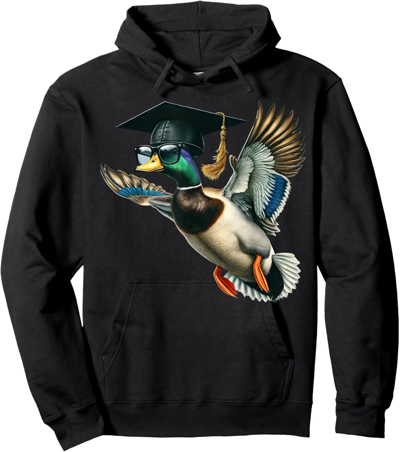 Graduation Mallard Duck Hunter Hunting Season Grad Hunting Hoodie - Hoodie | Black