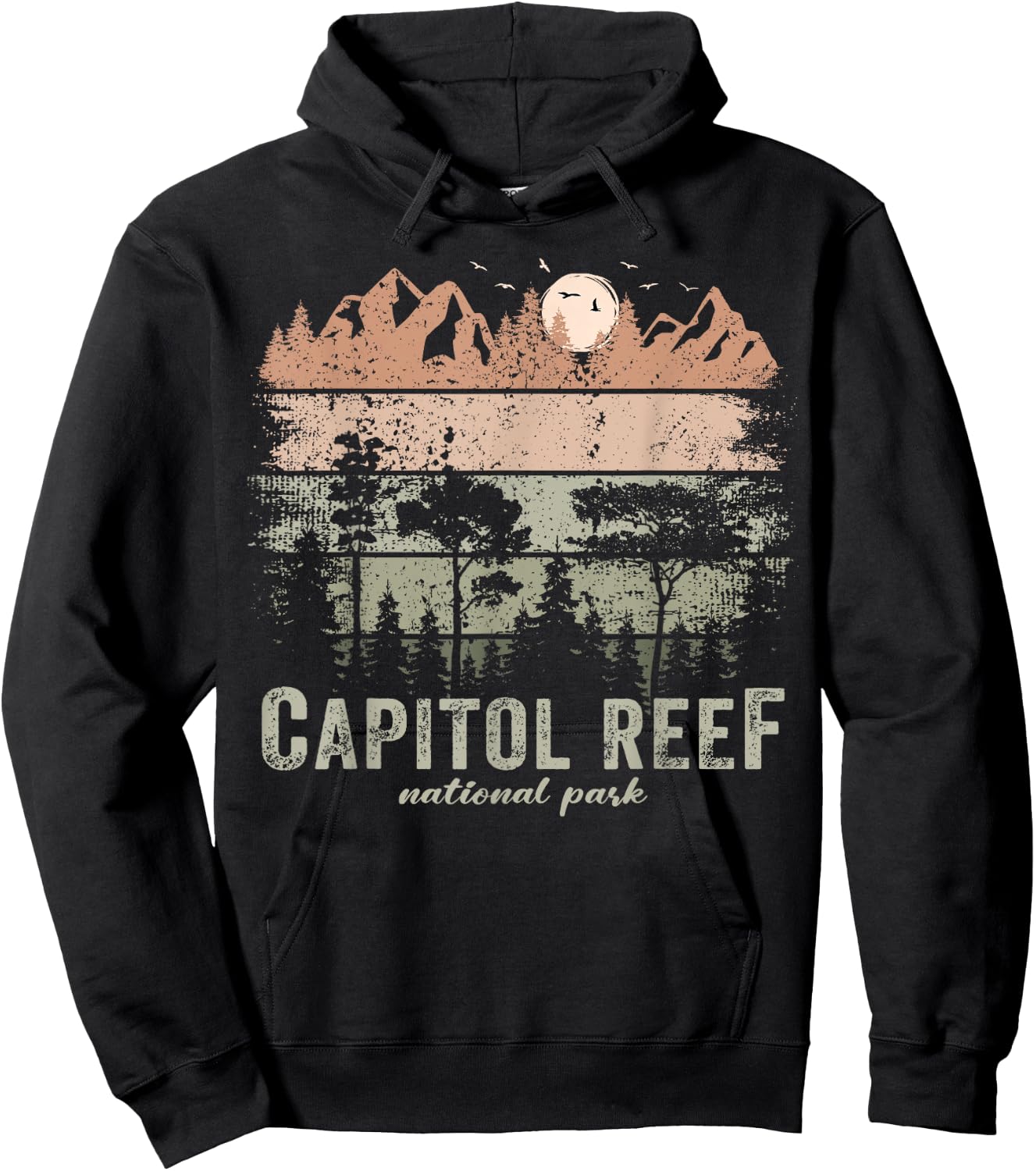 Retro Capitol Reef National Park US Vintage Capitol Reef Hoodie - Hoodie | Black