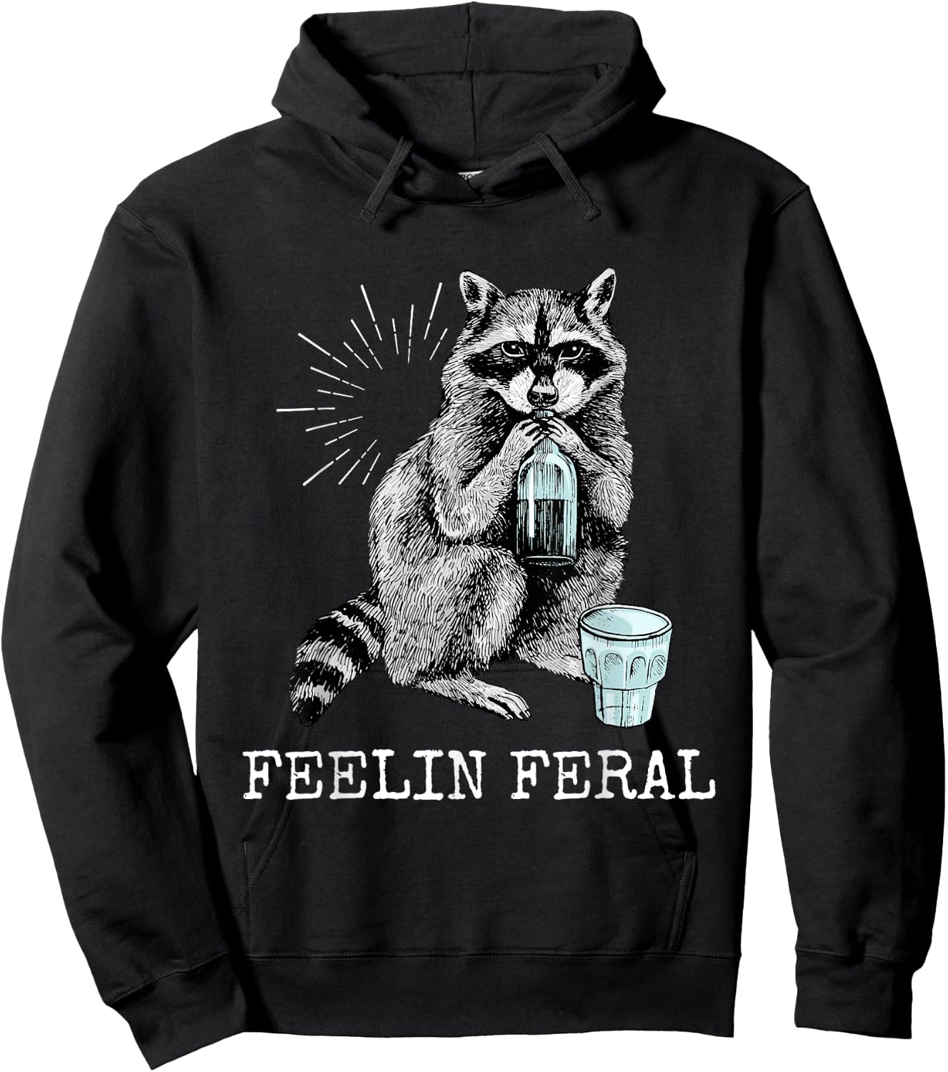 Raccoon Feelin Feral Hoodie - Hoodie | Black