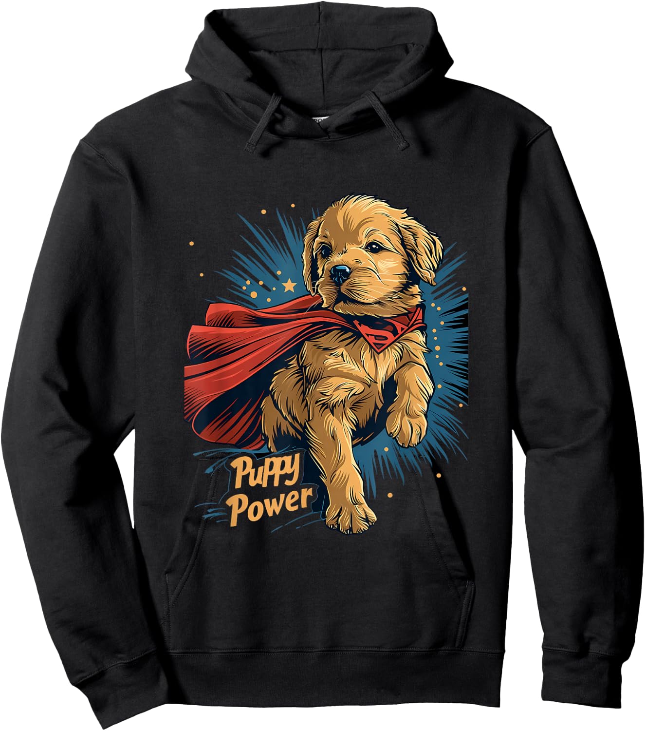 Golden Retriever Puppy Power Superhero for Dog Lover Parent Hoodie - Hoodie | Black