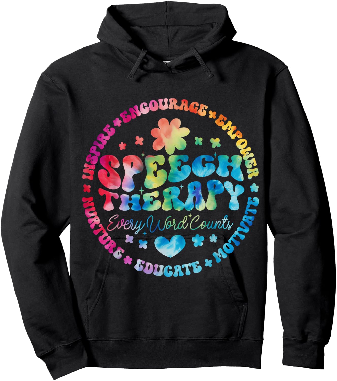 School Speech Therapy Groovy SLP Speech Pathologist Hoodie - Hoodie | Black