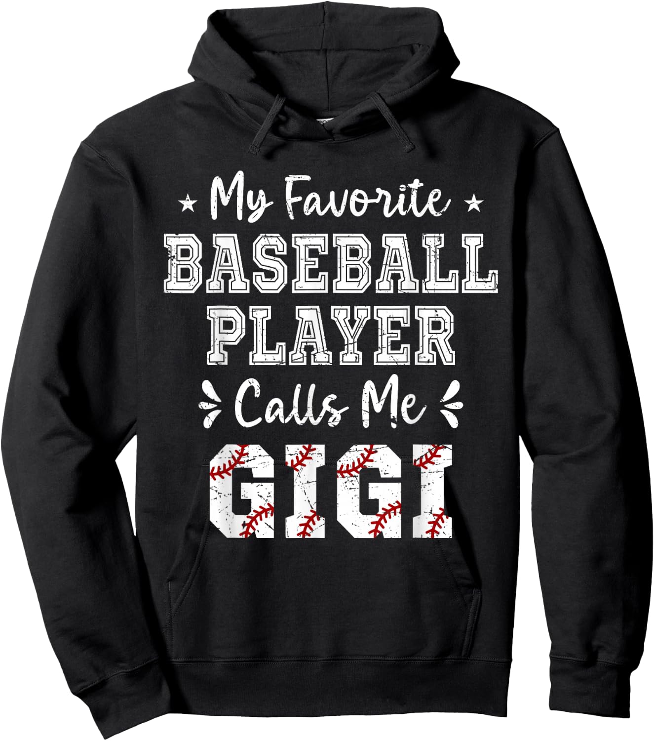 Baseball Gigi My Favorite Baseball Player Calls Me Gigi Hoodie - Hoodie | Black