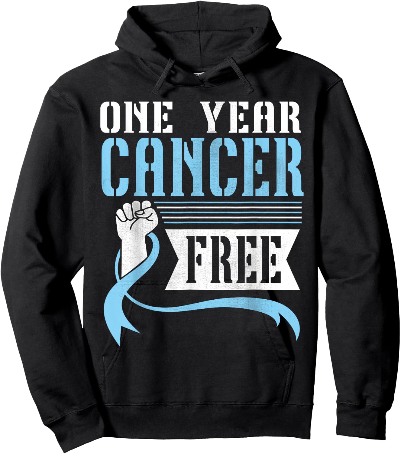 One Years Prostate Cancer Free Warrior Fighting Won Survivor Hoodie - Hoodie | Black