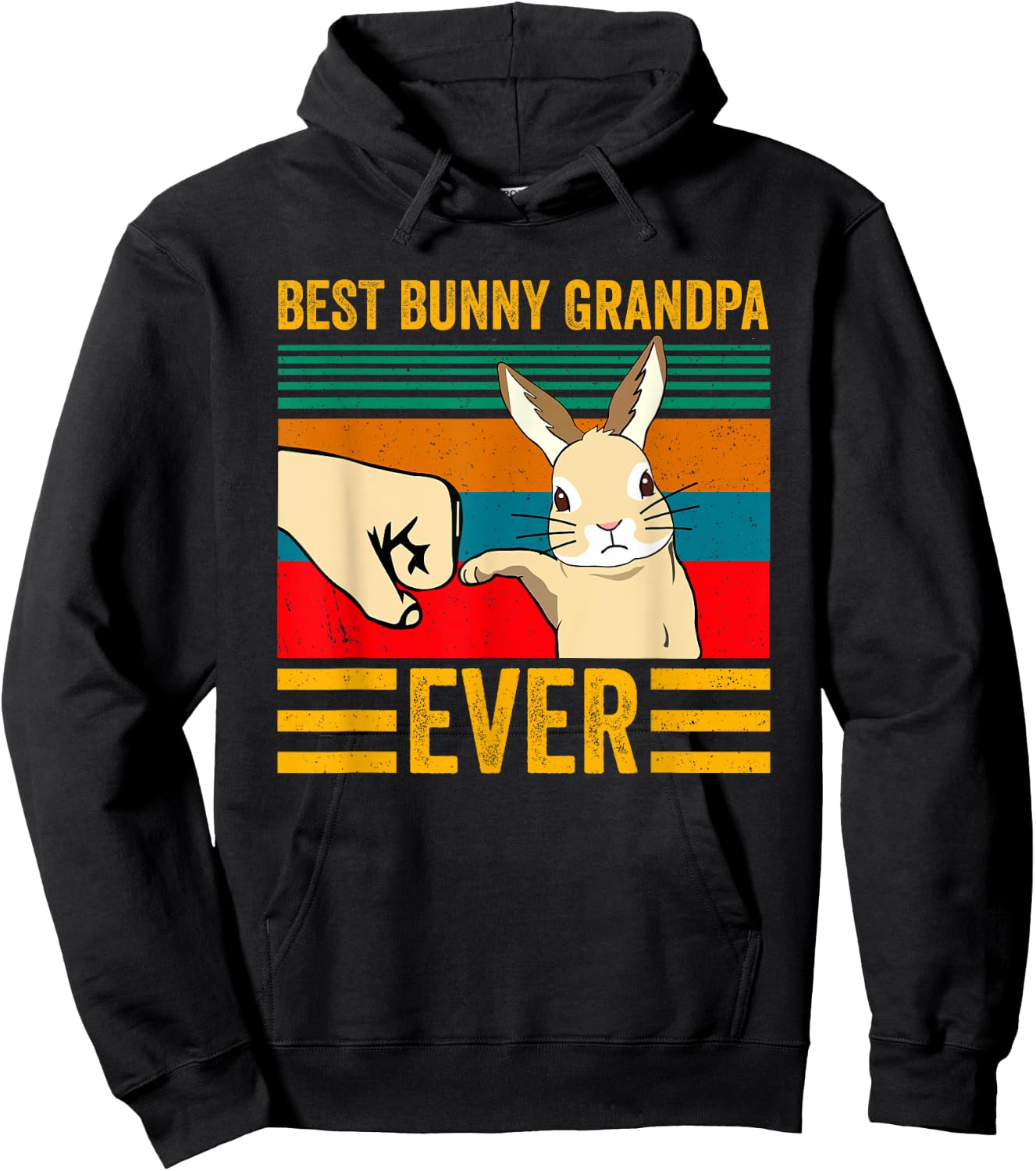 Best Bunny Grandpa Ever Rabbit Lover Father Pet Rabbit Hoodie - Hoodie | Black
