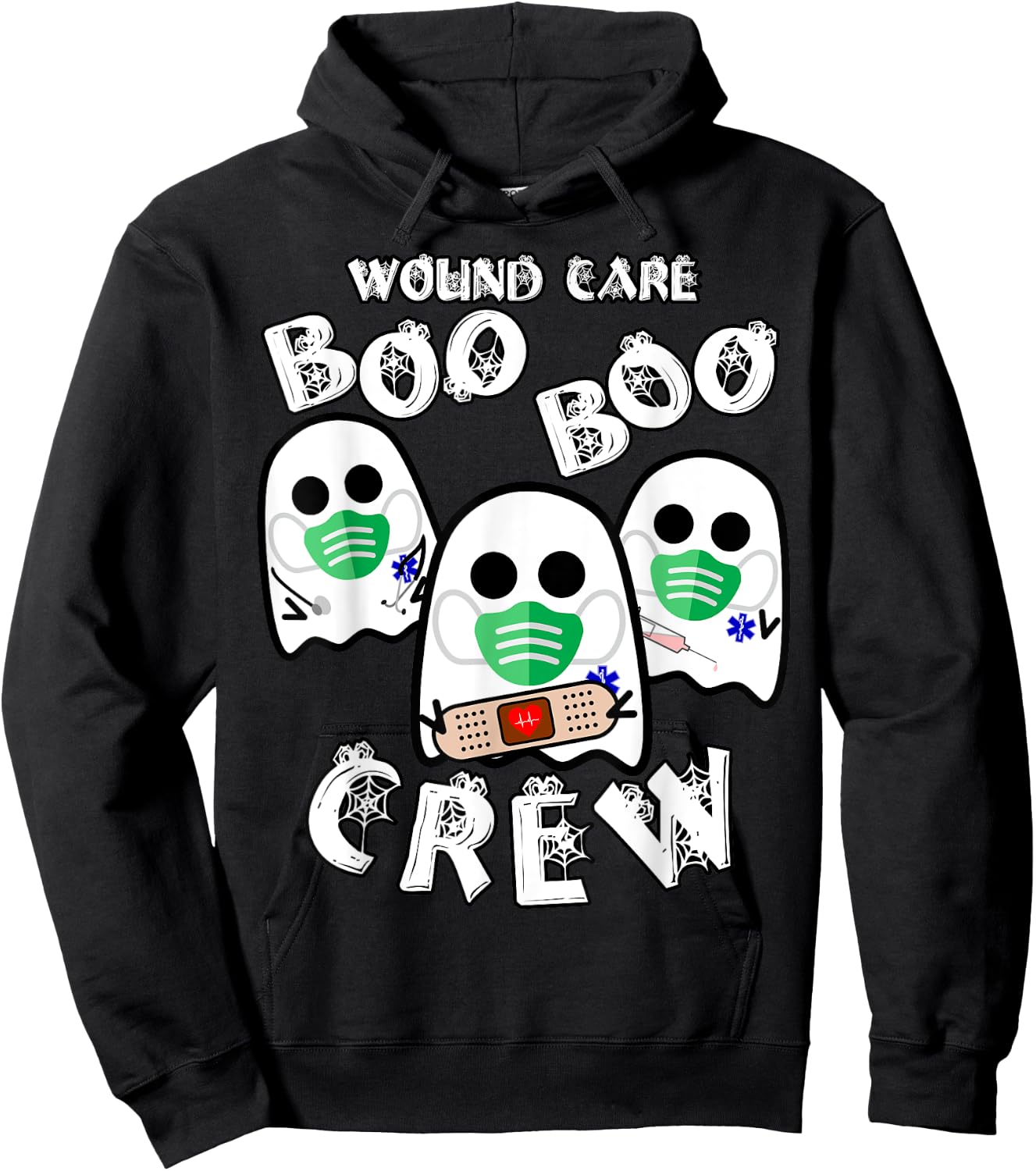 Wound Care Boo Boo Crew - Funny Medical Halloween Hoodie - Hoodie | Black