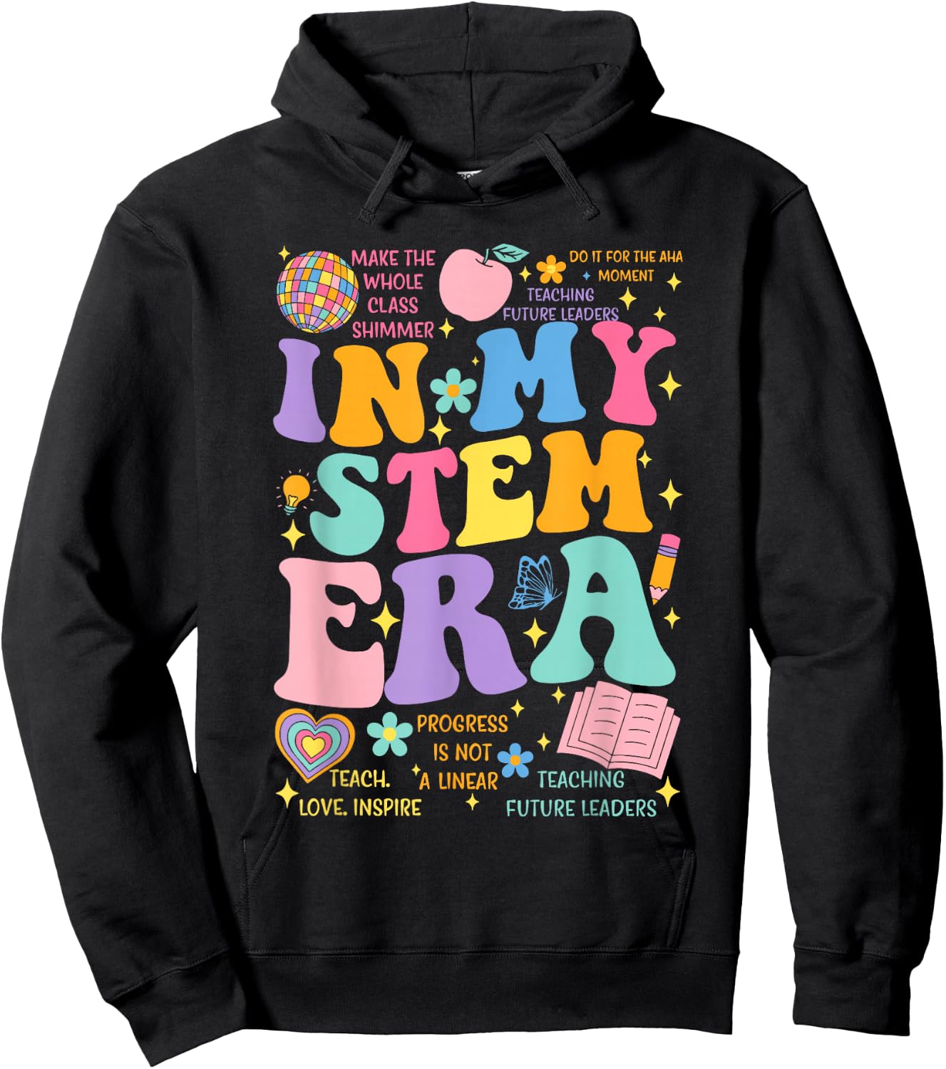 In My Stem Era Science Teacher Back To School Groovy Hoodie - Hoodie | Black