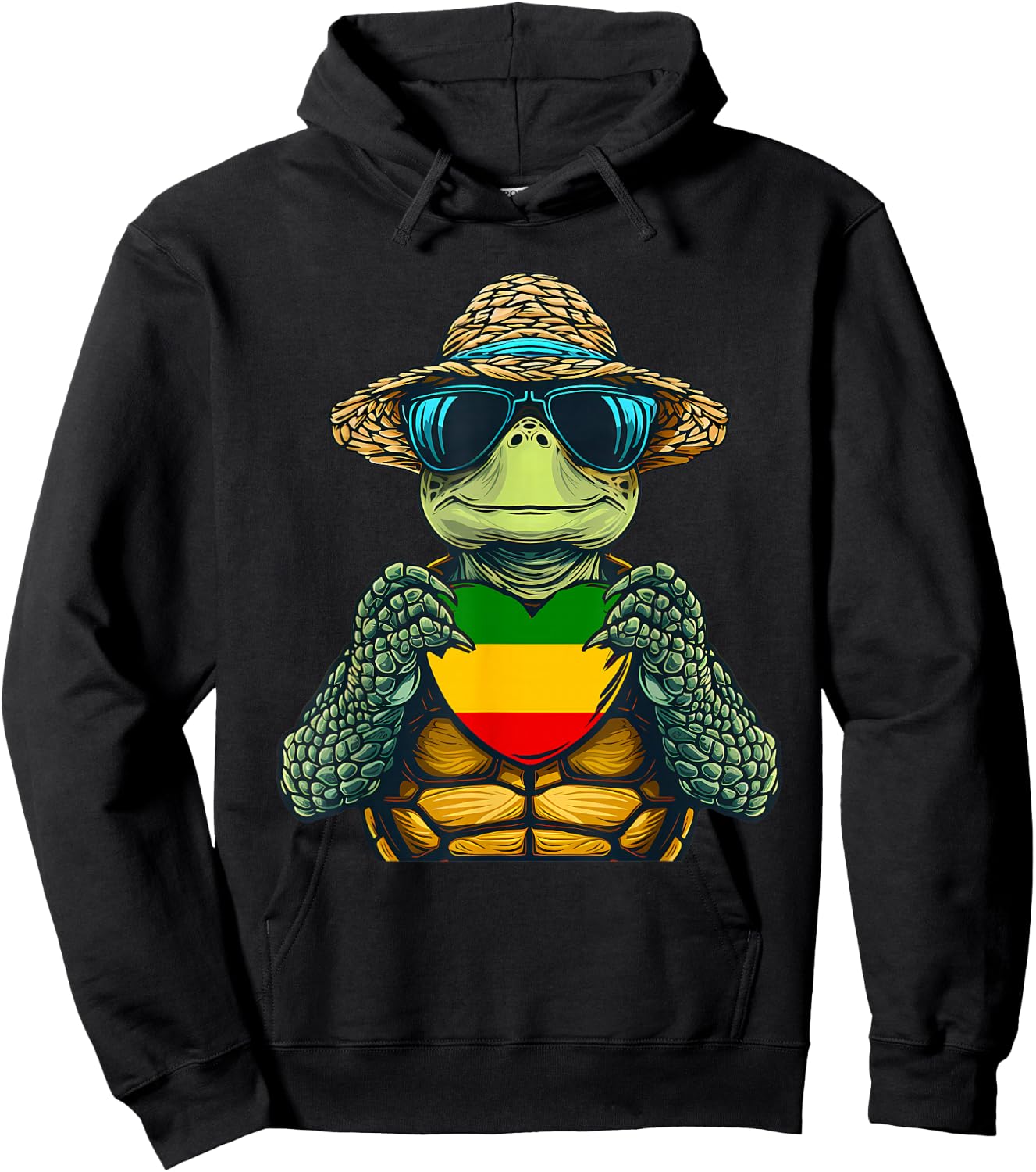 Rasta Reggae Turtle Jamaica Music Rastafari Roots Jamaican Hoodie - Hoodie | Black