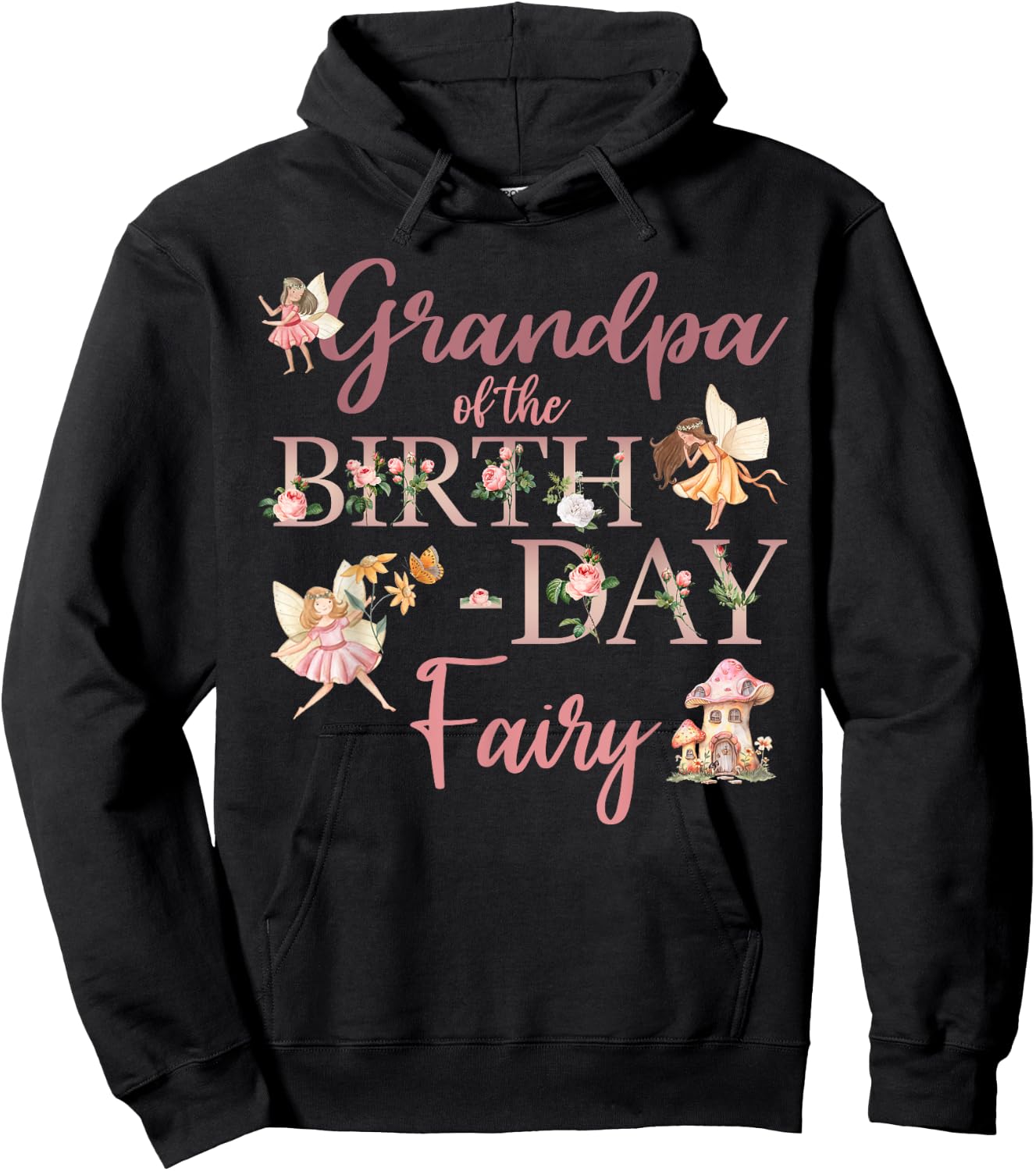 Grandpa Of The Birthday Fairy First Birthday Family Matching Hoodie - Hoodie | Black