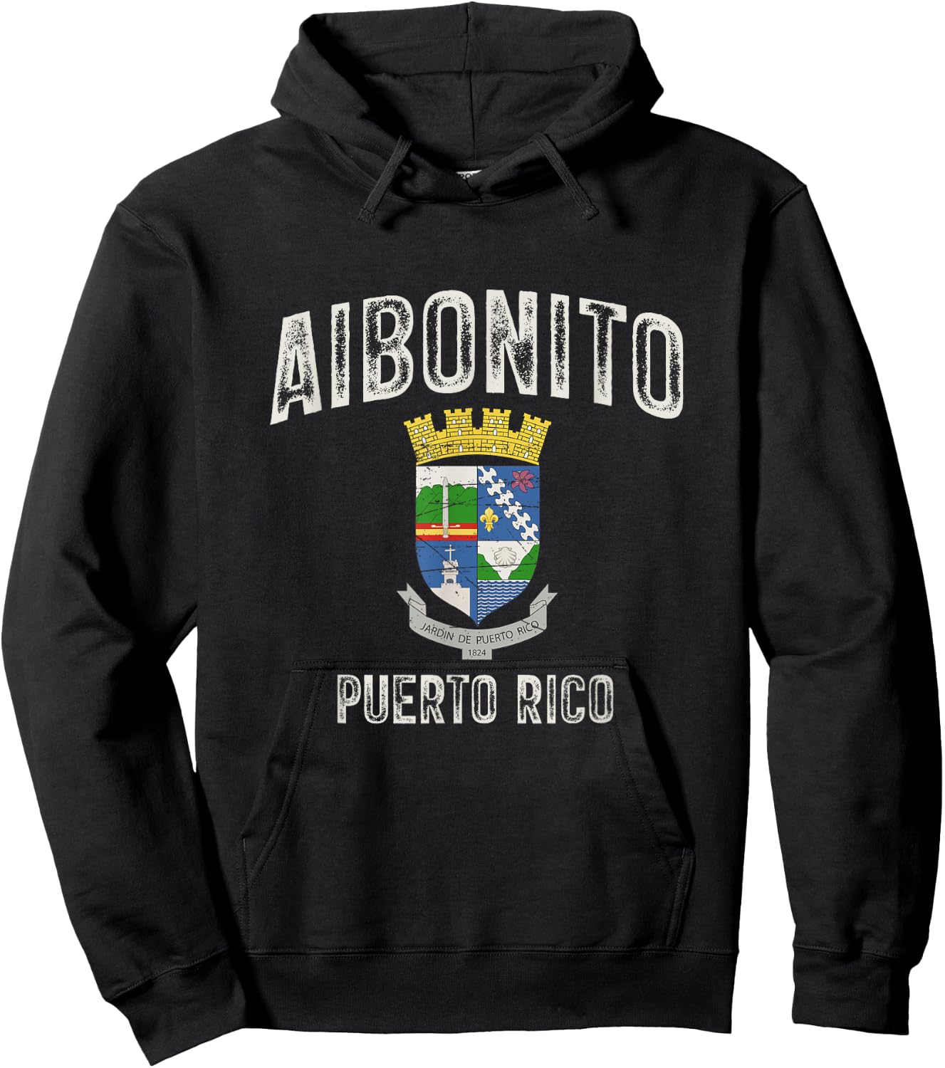 Aibonito City in Puerto Rico, Aibonito Armorial Hoodie - Hoodie | Black
