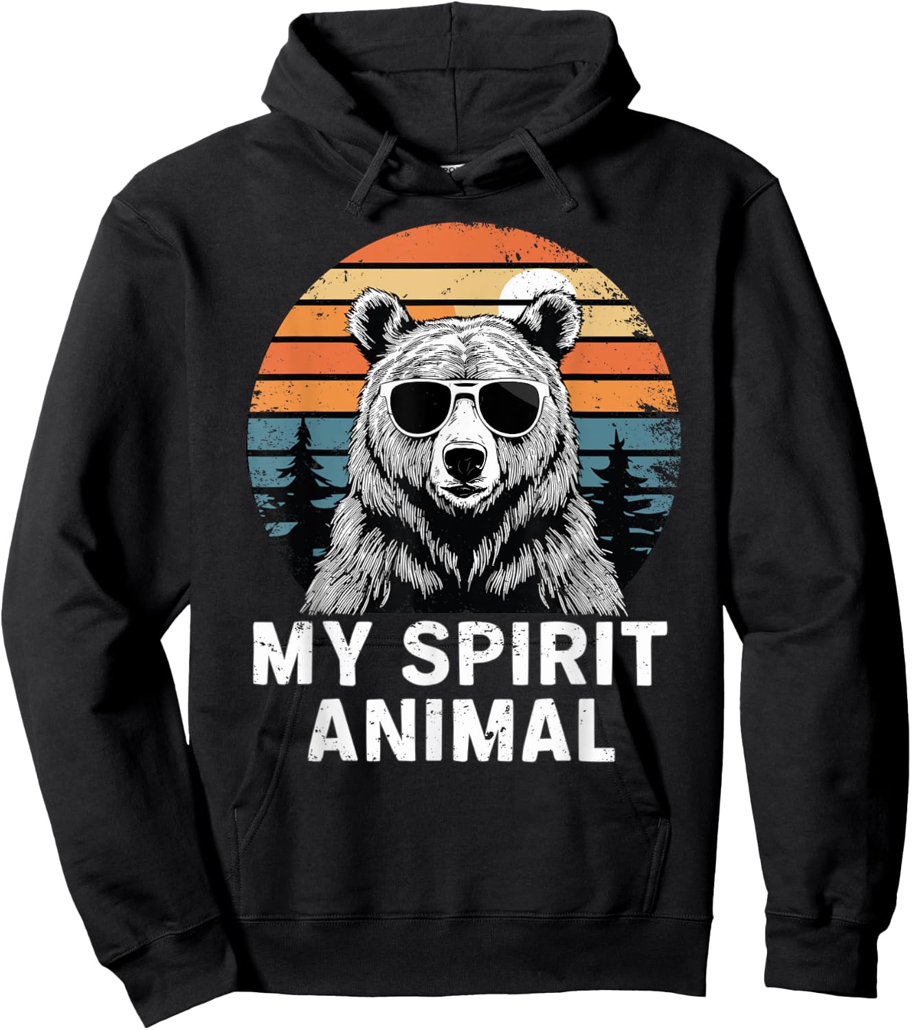 My Spirit Animal Bear Vintage Hoodie - Hoodie | Black