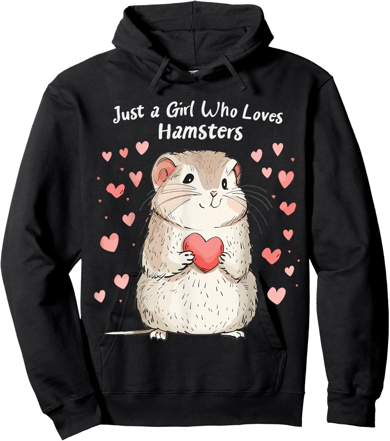 Cute Hamster Lovers Gift This Girl Loves Her Hamster Hoodie - Hoodie | Black