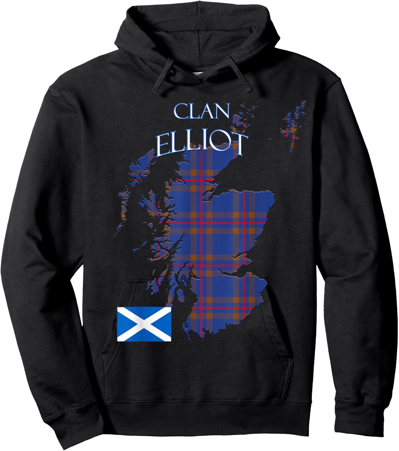Elliot Scottish Clan Tartan Scotland Hoodie - Hoodie | Black