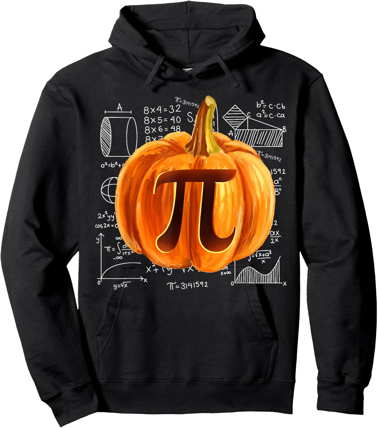 Funny Pumpkin Pie Halloween Thanksgiving Math Teacher Pi Day Hoodie - Hoodie | Black