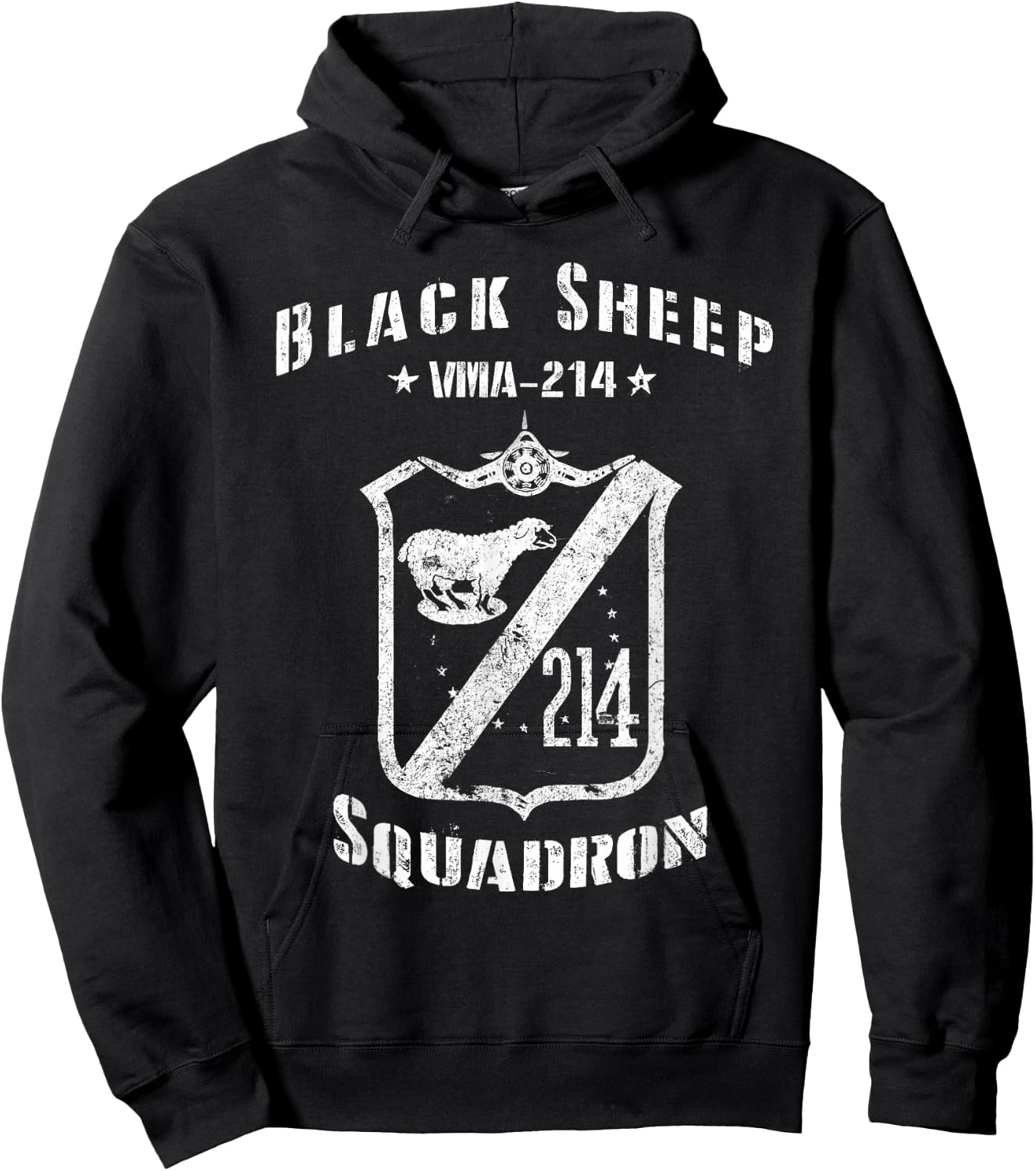 Black Sheep Squadron VMA-214 WWII Vintage Hoodie - Hoodie | Black