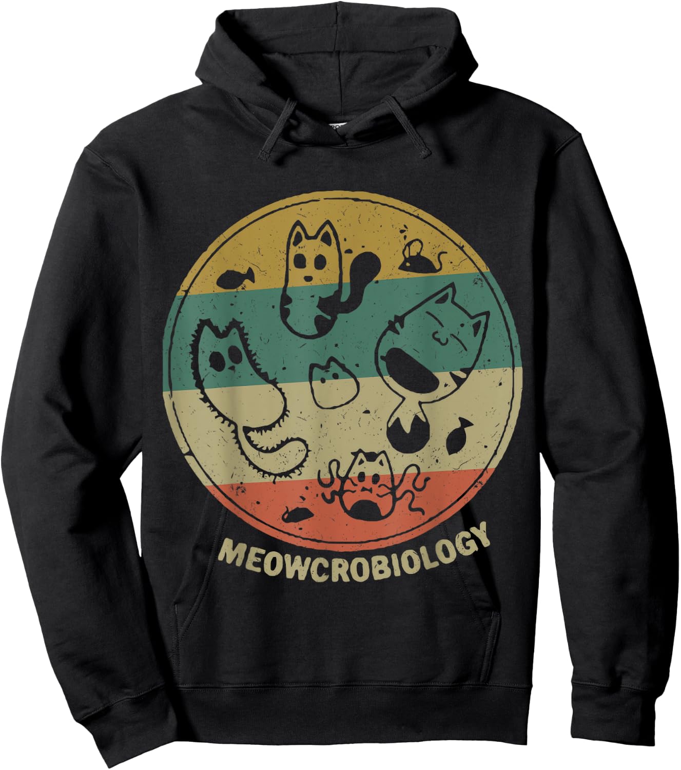 Meowcrobiology Microbiology Science Funny Cat Lover Hoodie - Hoodie | Black