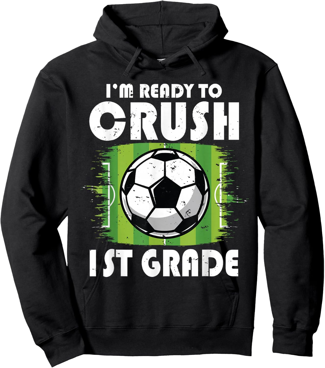 Back to School First Day of 1st Grade Soccer Boys Kids Hoodie - Hoodie | Black