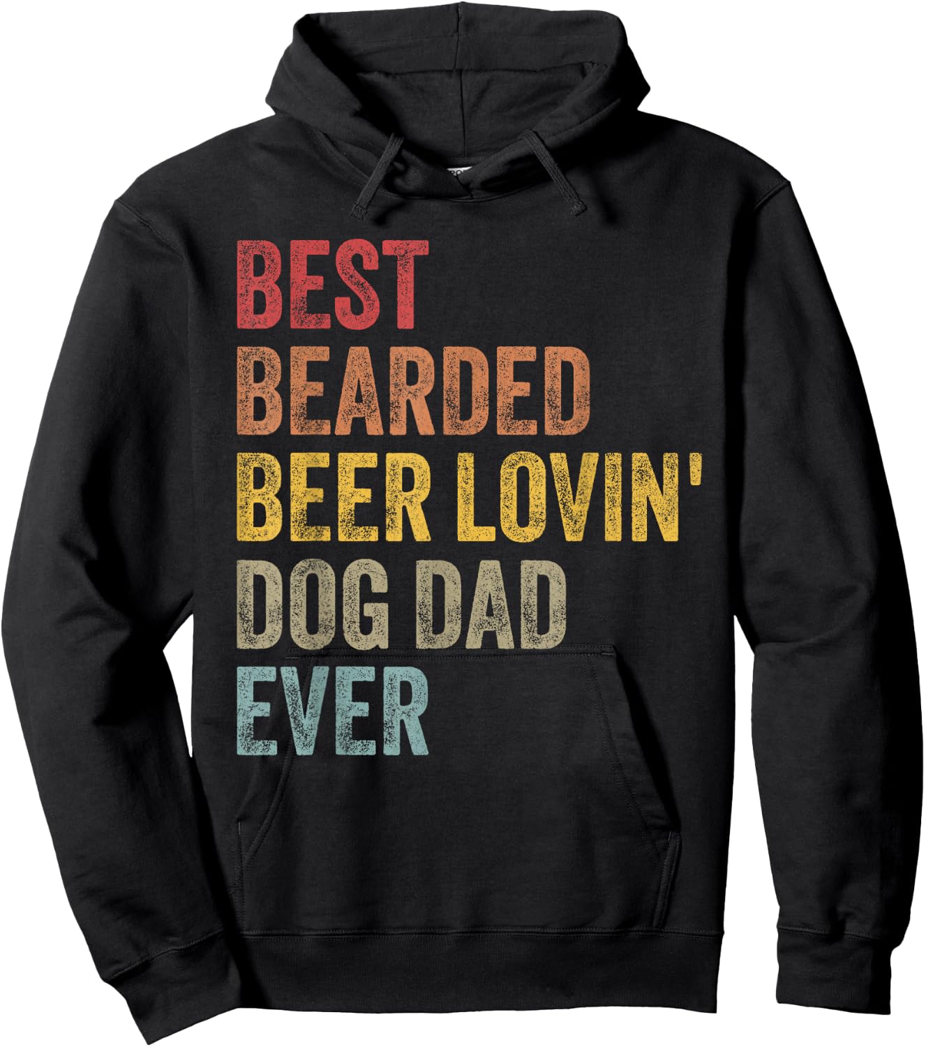 Retro Best Bearded Beer Lovin Dog Dad Ever Father's Day Papa Men Women Hoodie - Hoodie | Black