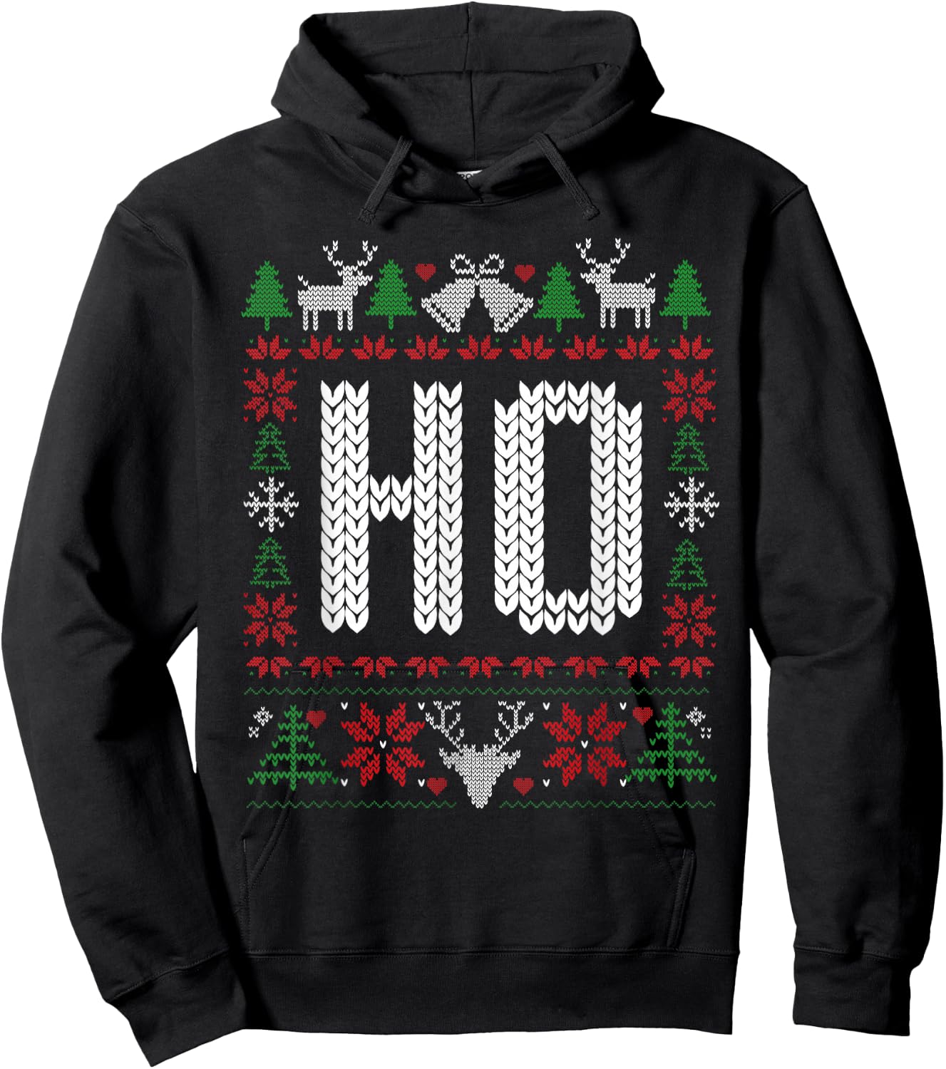 Ho Where's My Ho at? Christmas Xmas Couples Matching Ugly Hoodie - Hoodie | Black