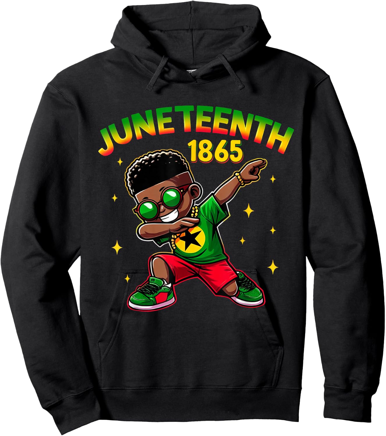 Boys Juneteenth Dabbing Black King Melanin Brown Skin Dab Hoodie - Hoodie | Black