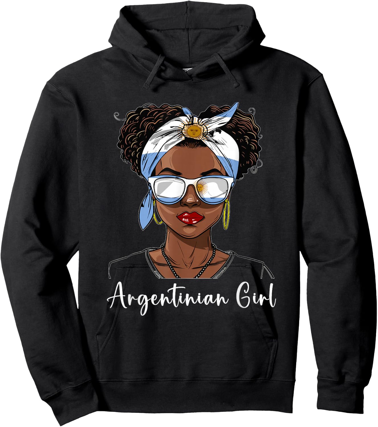 Argentina Flag Outfit for Woman Girl Argentinian Hoodie - Hoodie | Black