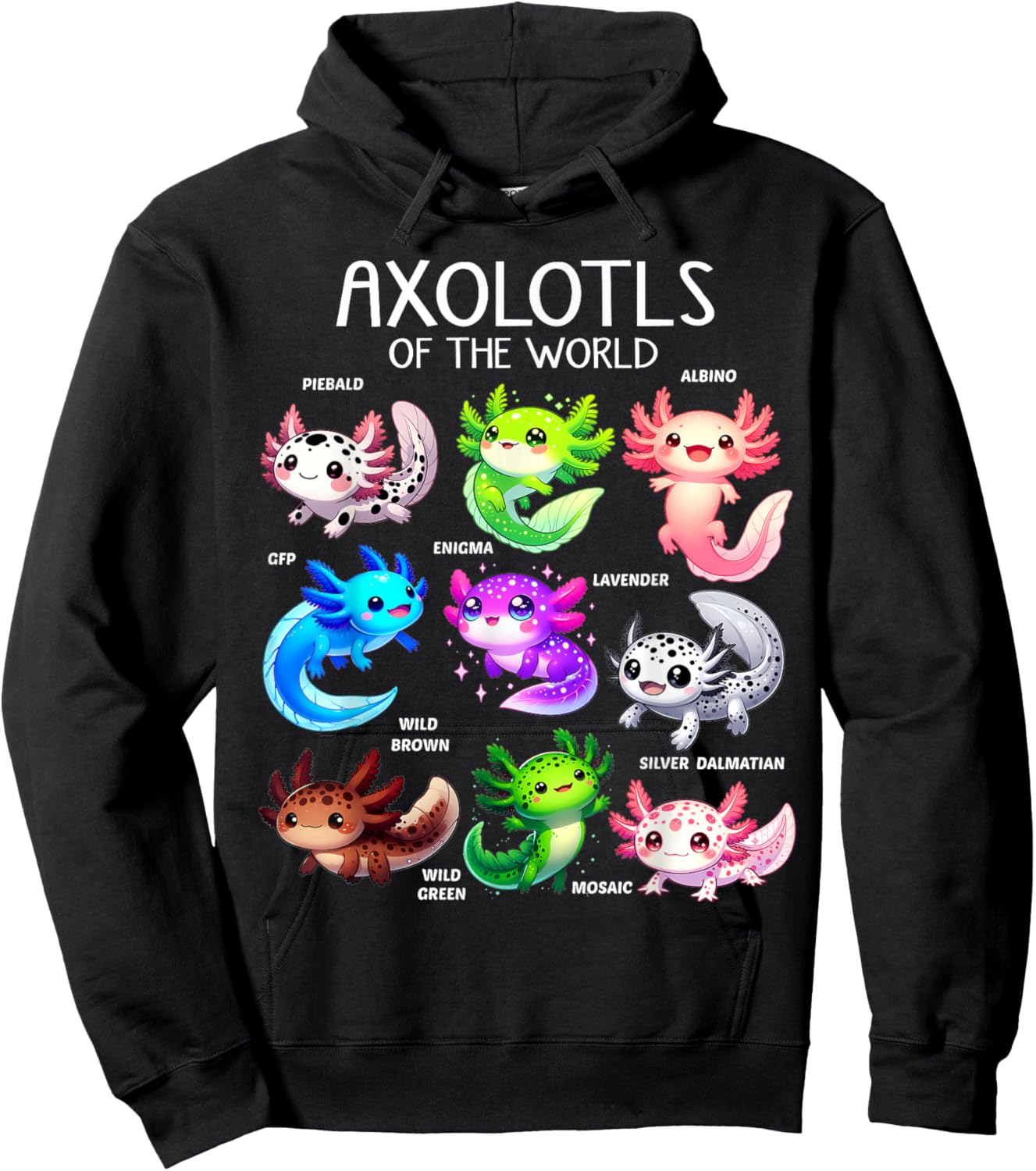 Fox Brother -Adult Axolotl Enthusiasts , Black, Small, Short Sleeve Hoodie - Hoodie | Black