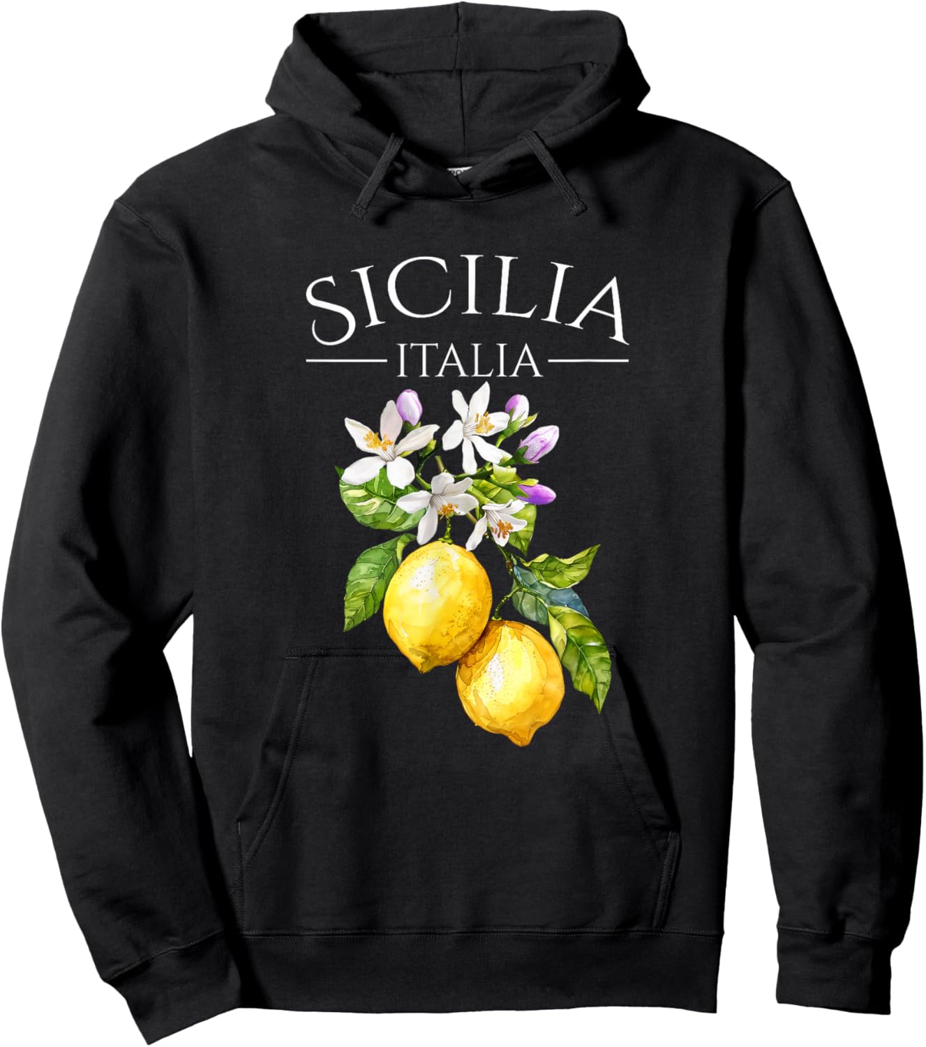 Sicilia Italian Souvenir Italy Lemons Hoodie - Hoodie | Black