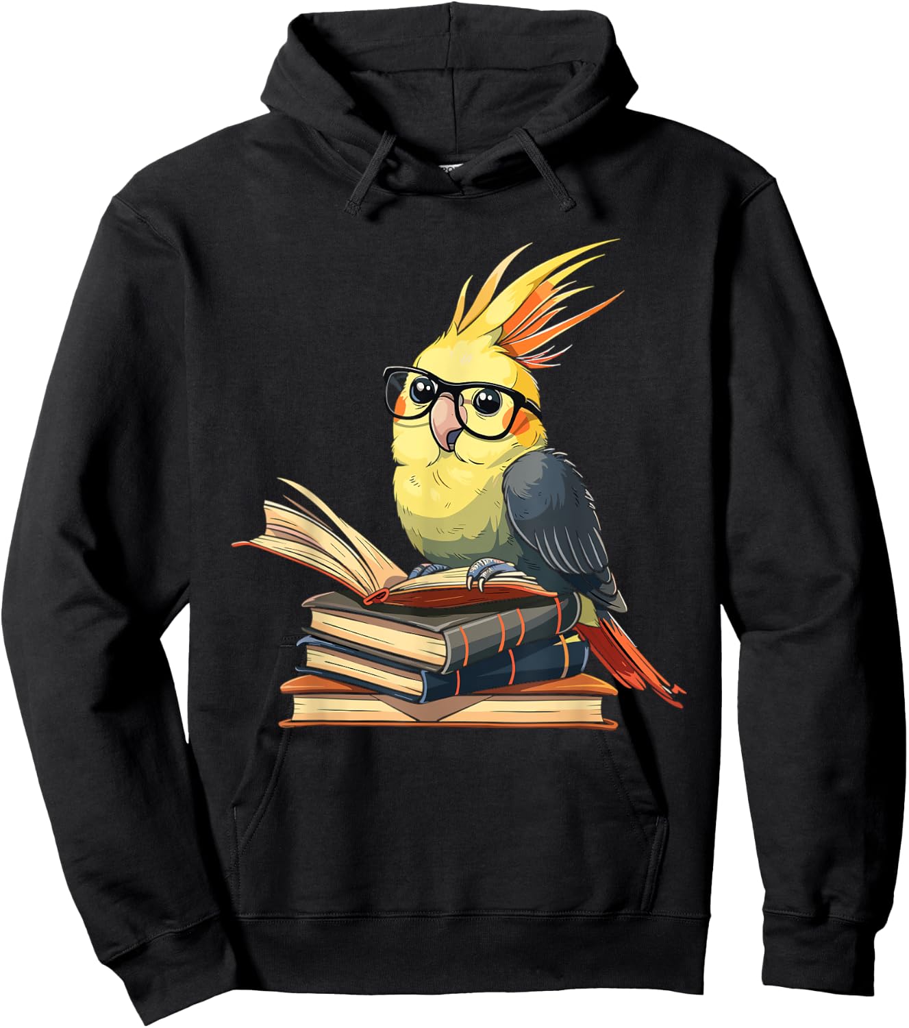 Cockatiel Reading Book Librarian Library Hoodie - Hoodie | Black