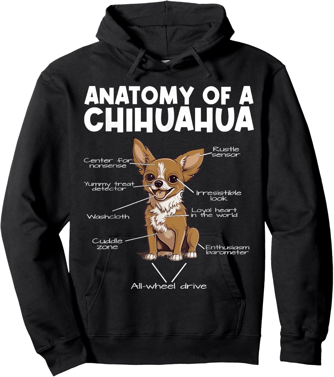 Anatomy Of A Chihuahua Hoodie - Hoodie | Black