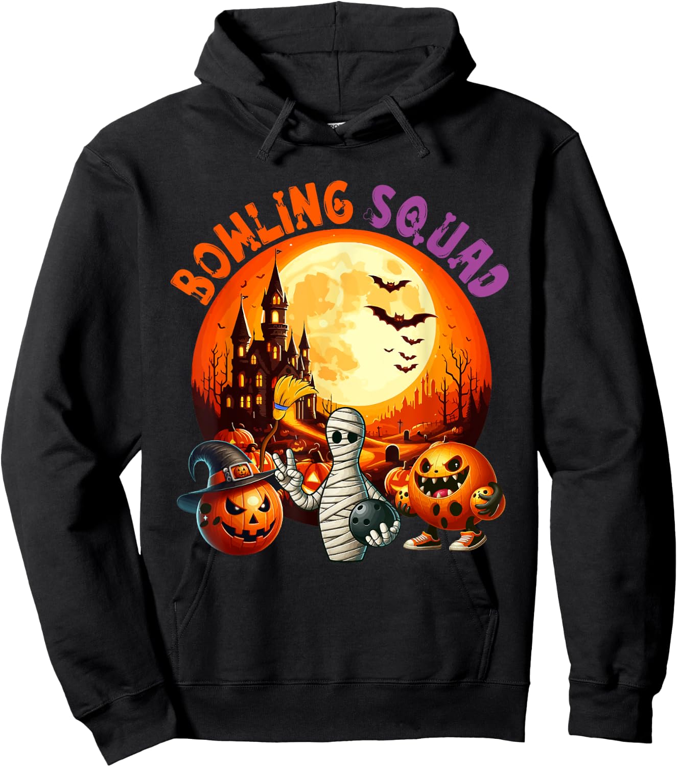 Bowling Squad Halloween Horror Equipment As Mummy Witch Hoodie - Hoodie | Black