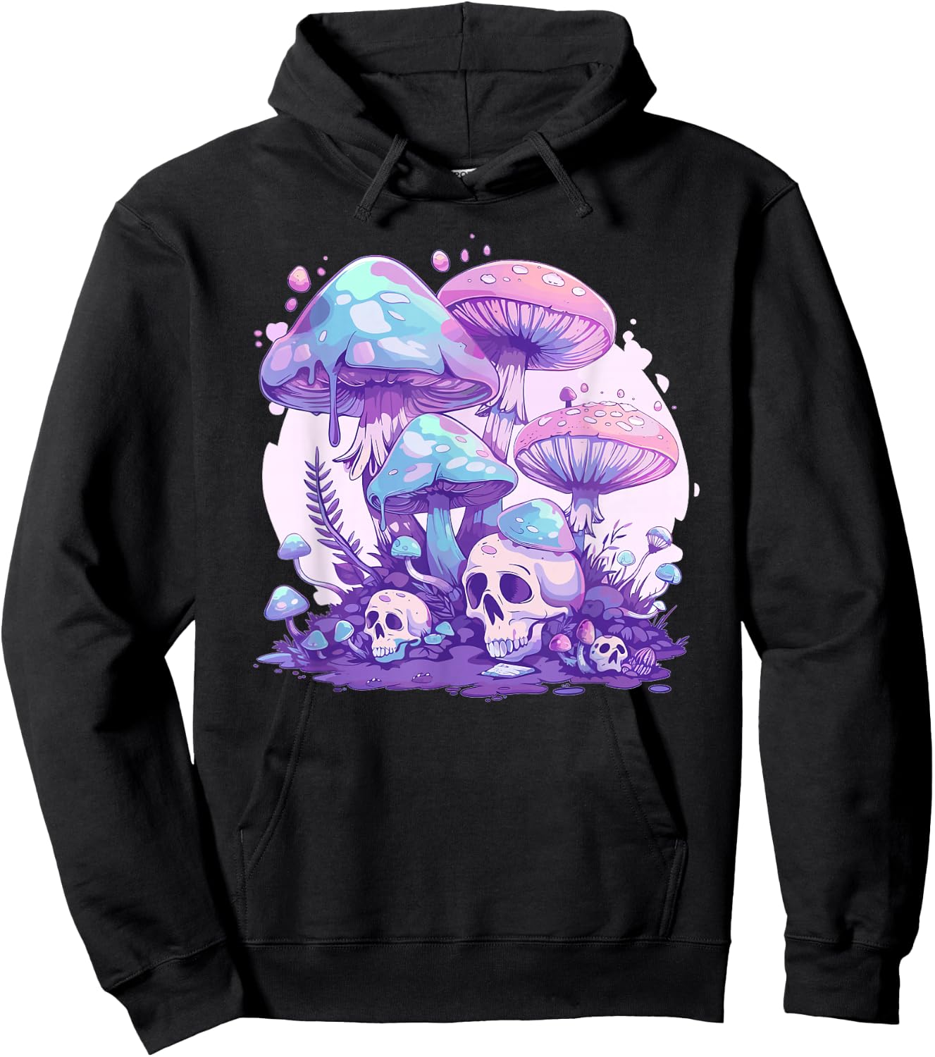 Cute Pastel Goth Mushroom , Small, Black Hoodie - Hoodie | Black