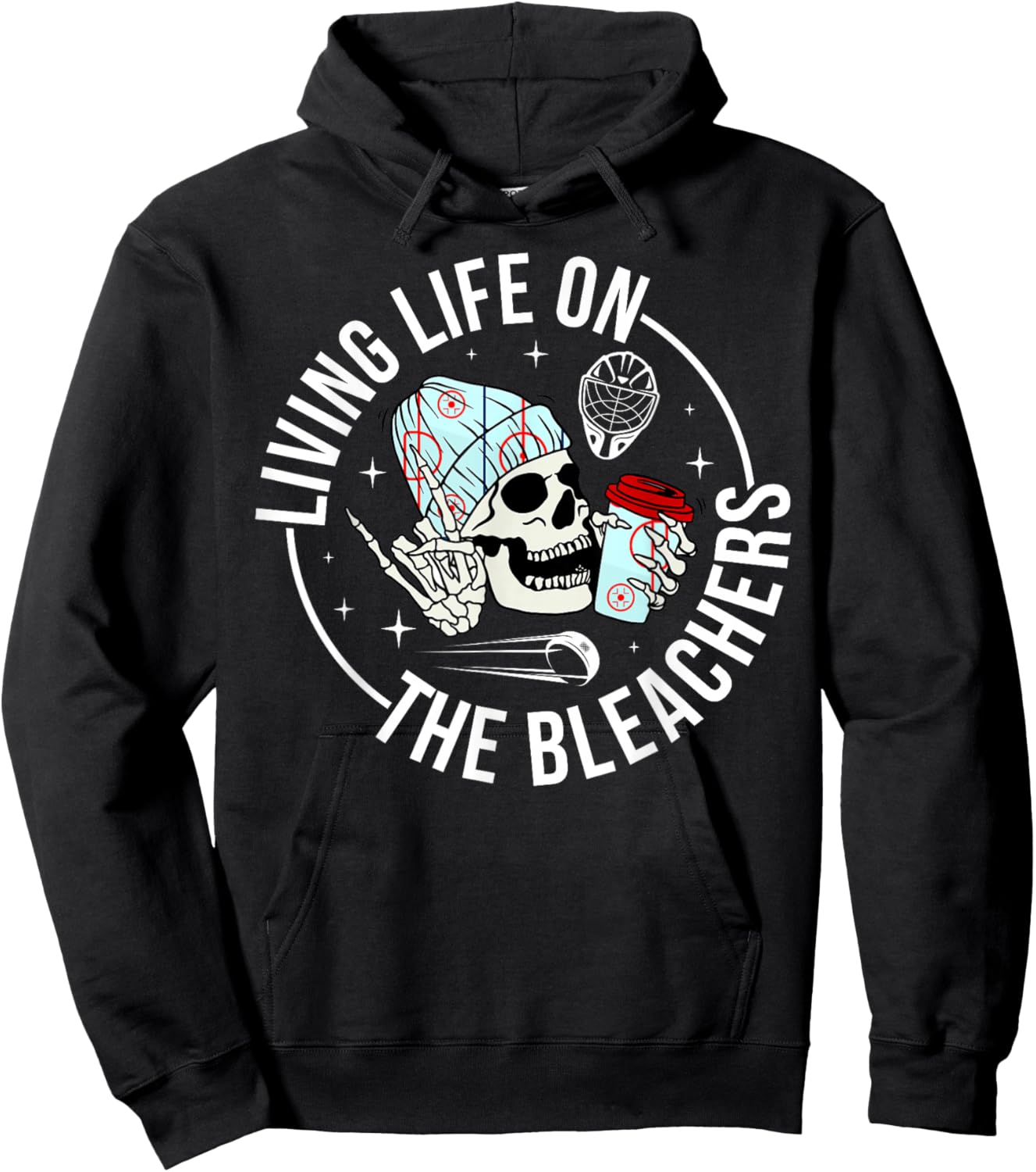 On The Bleachers Hockey Keeper Mom Of A Hockey Goalie Mother Hoodie - Hoodie | Black