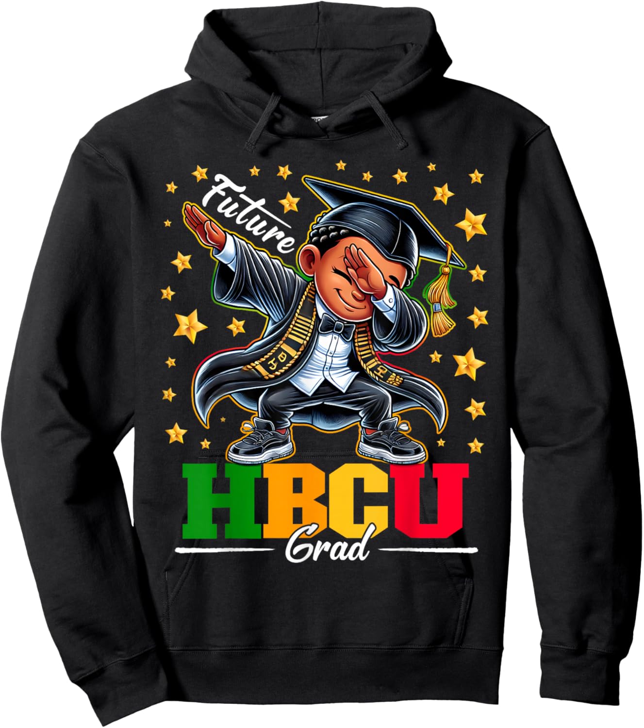 Future HBCU Grad Dabbing Kid Graduation for boys Kids Hoodie - Hoodie | Black