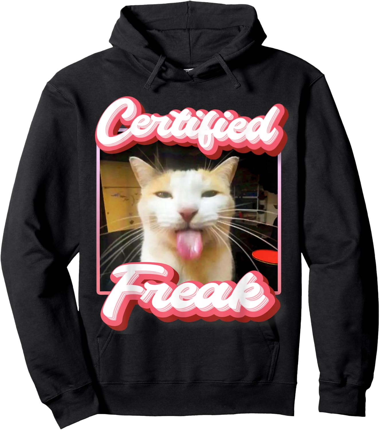 funny cat meme - Certified Freak Funny Cat Meme Men Women Hoodie - Hoodie | Black