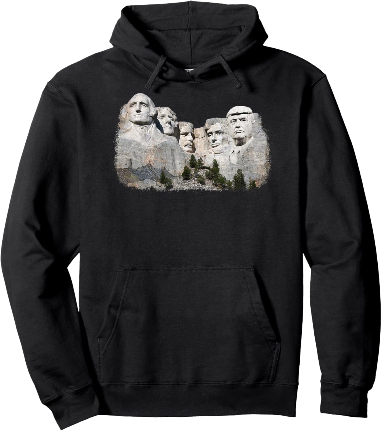 New Birth of Freedom President Donald Trump on Mount Rushmore Hoodie - Hoodie | Black