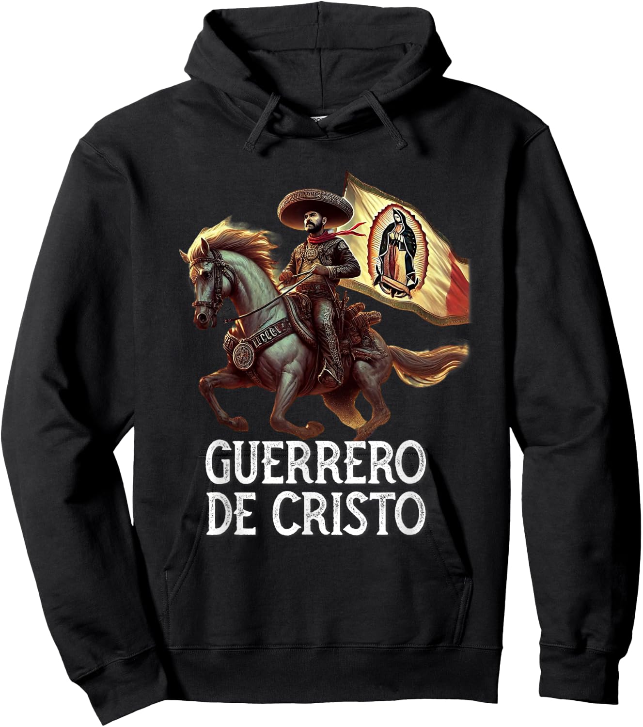 Viva Cristo Rey Guadalupe Catholic Cristeros Hoodie - Hoodie | Black