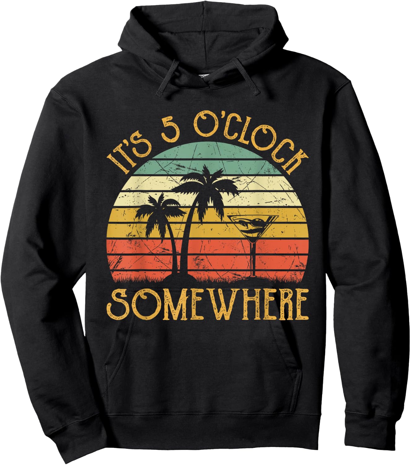 It's 5 O'clock Somewhere Funny Summer Beach Vacation Women Hoodie - Hoodie | Black