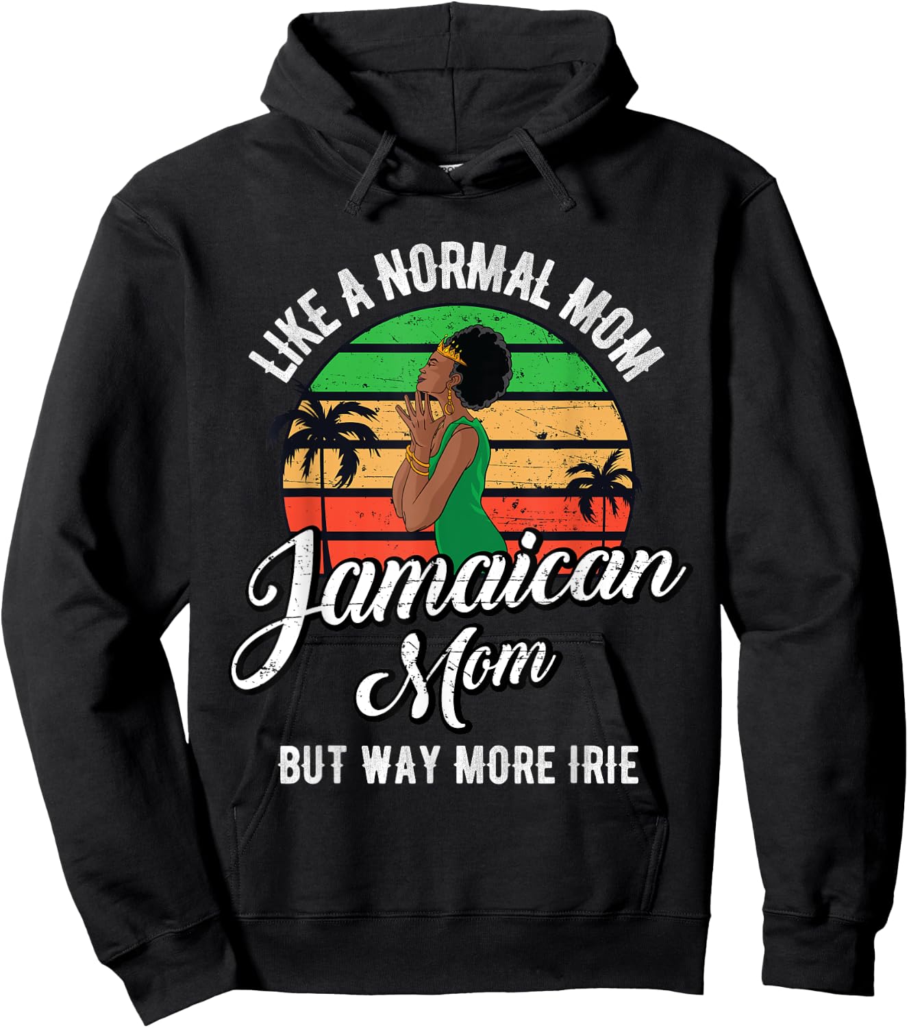 Jamaican Mom Rastafari Reggae Music Jamaica Mum Mother's Day Hoodie - Hoodie | Black