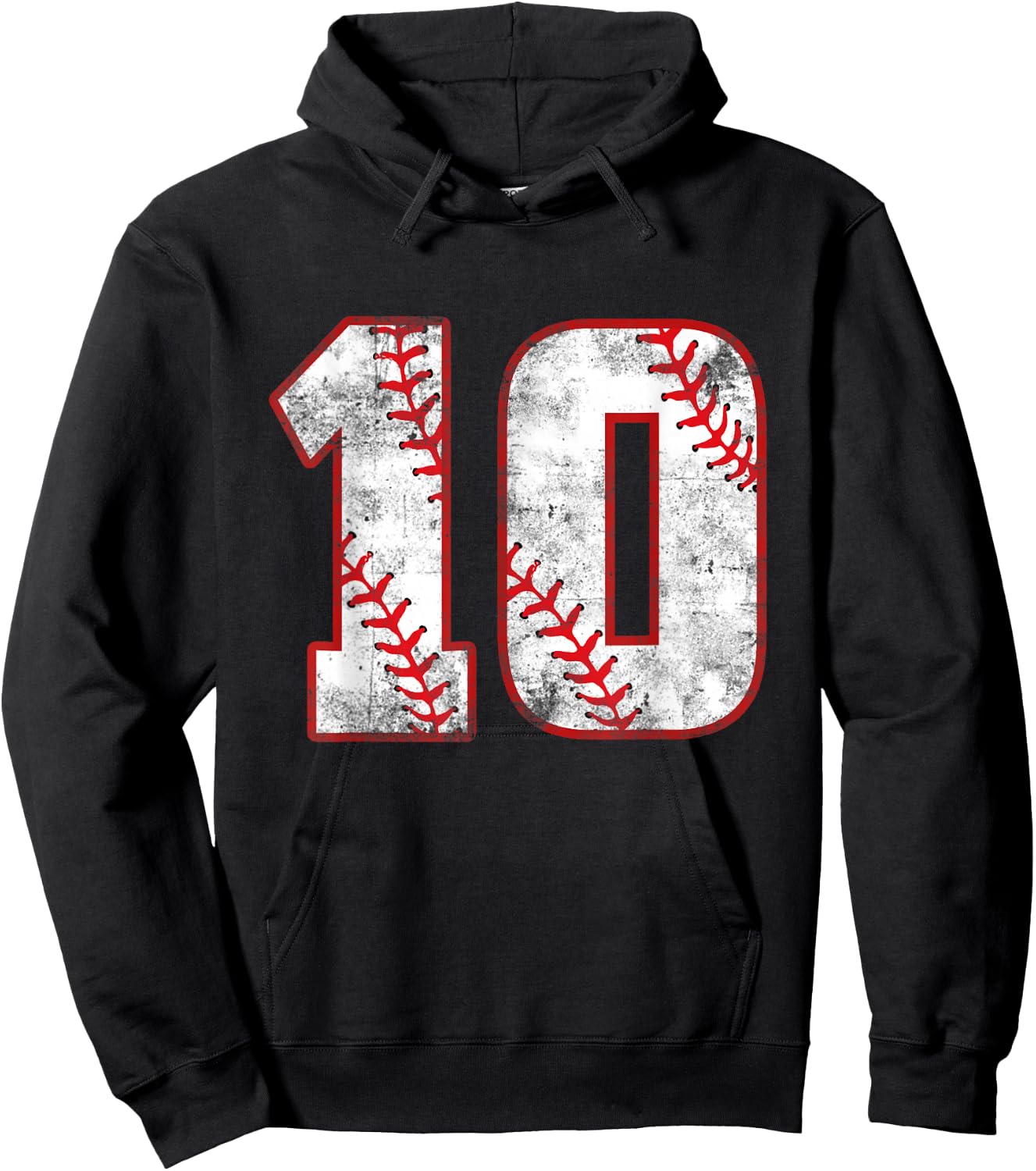 Baseball 10 Jersey 10th Birthday Gifts 10 Year Old Boys Kids Hoodie - Hoodie | Black