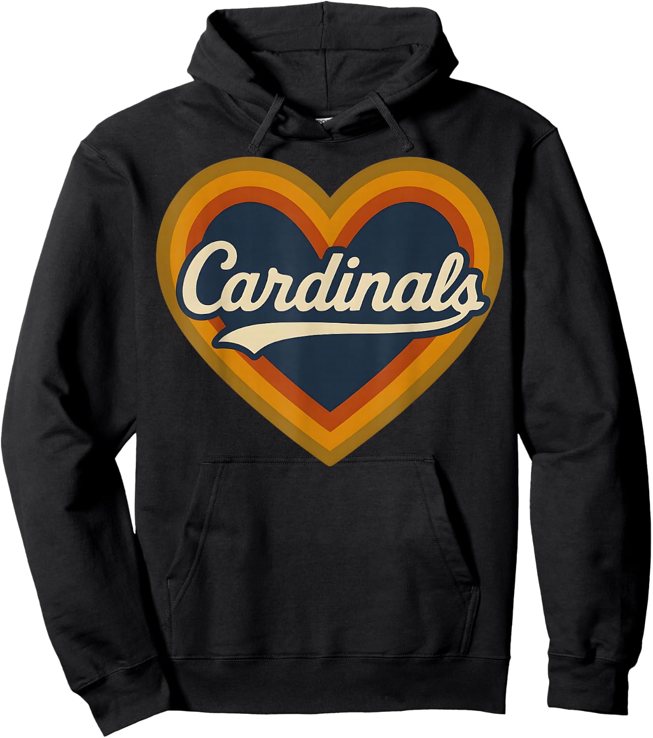 Retro Heart Cardinals Classic Vibe Graphic Gift Men Women Hoodie - Hoodie | Black