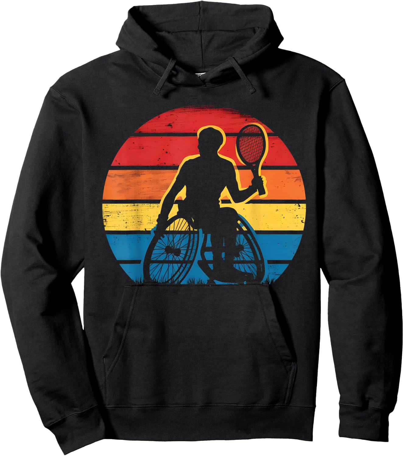 Retro Wheelchair Tennis Hoodie - Hoodie | Black