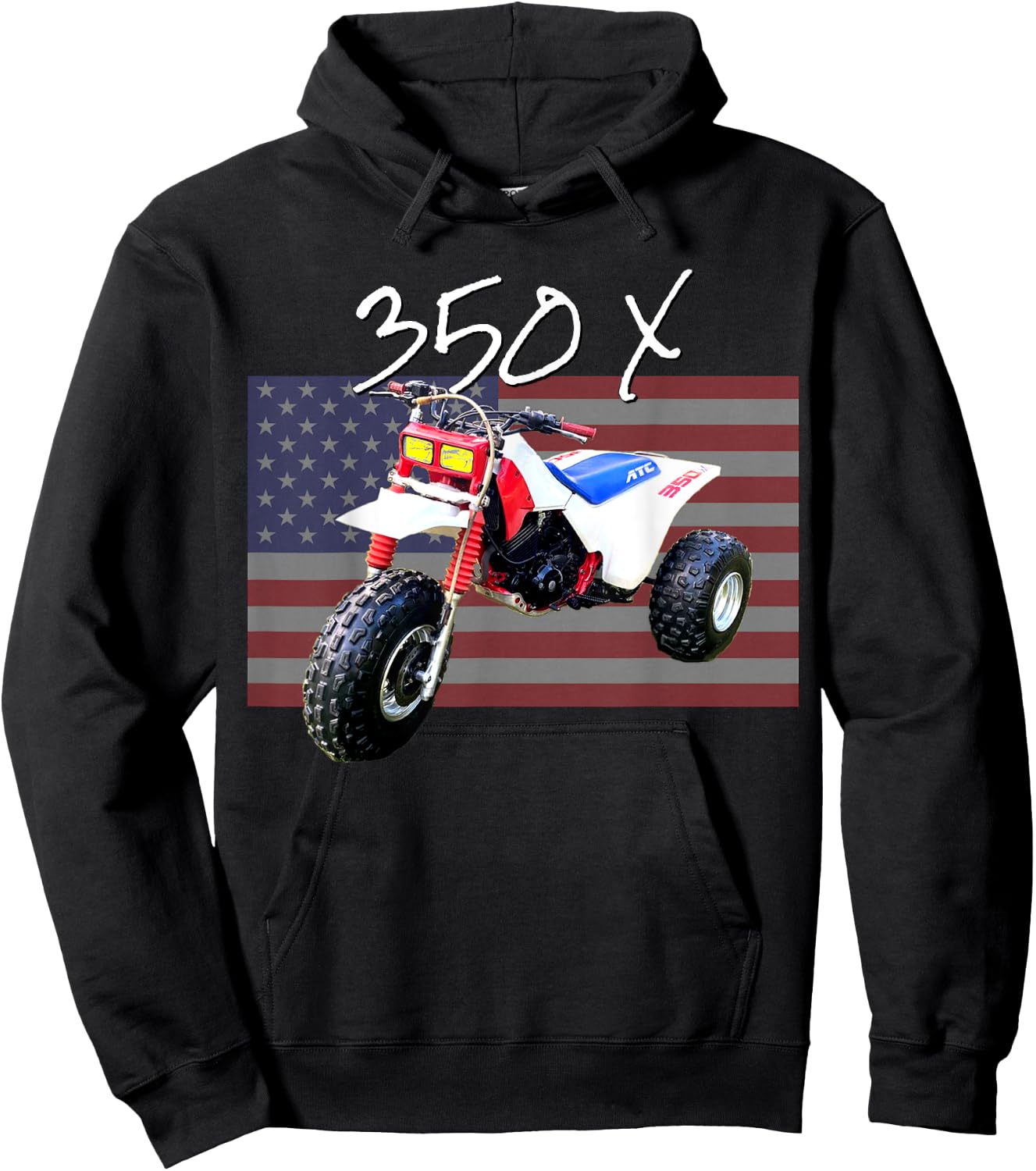 350X Three Wheeler, Retro Three Wheeler, 2 Stroke Hoodie - Hoodie | Black