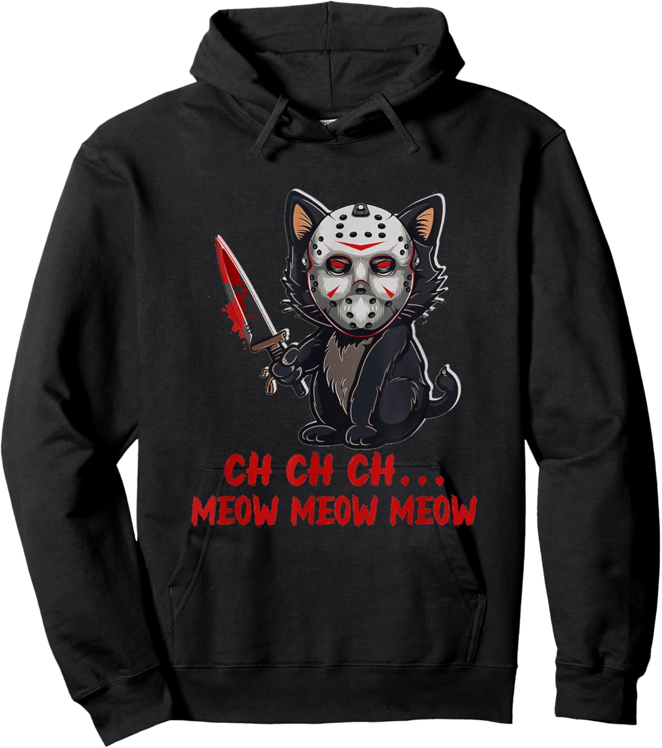 Cat Funny Animal Horror Movie Kitten Meow The Killer Men Women Hoodie - Hoodie | Black