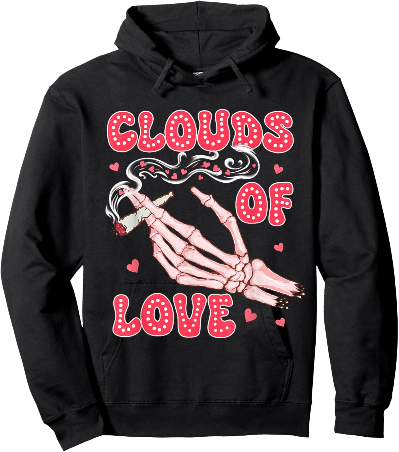 Valentine’s Day Cannabis Weed Stoner Smoking Clouds Of Loves Hoodie - Hoodie | Black