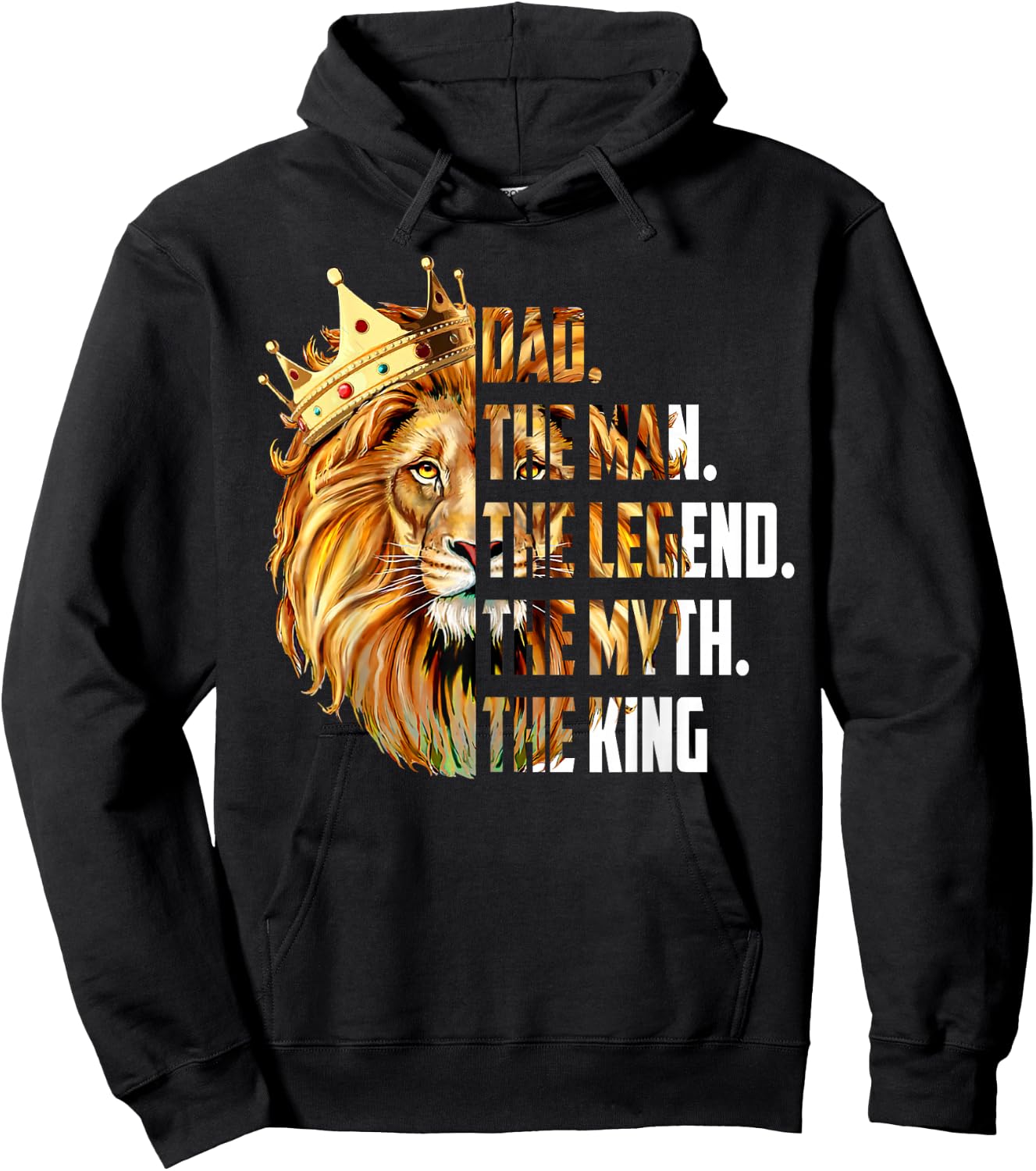 Lion Dad The Man The Myth The Legend Grandpa Father's Day Hoodie - Hoodie | Black