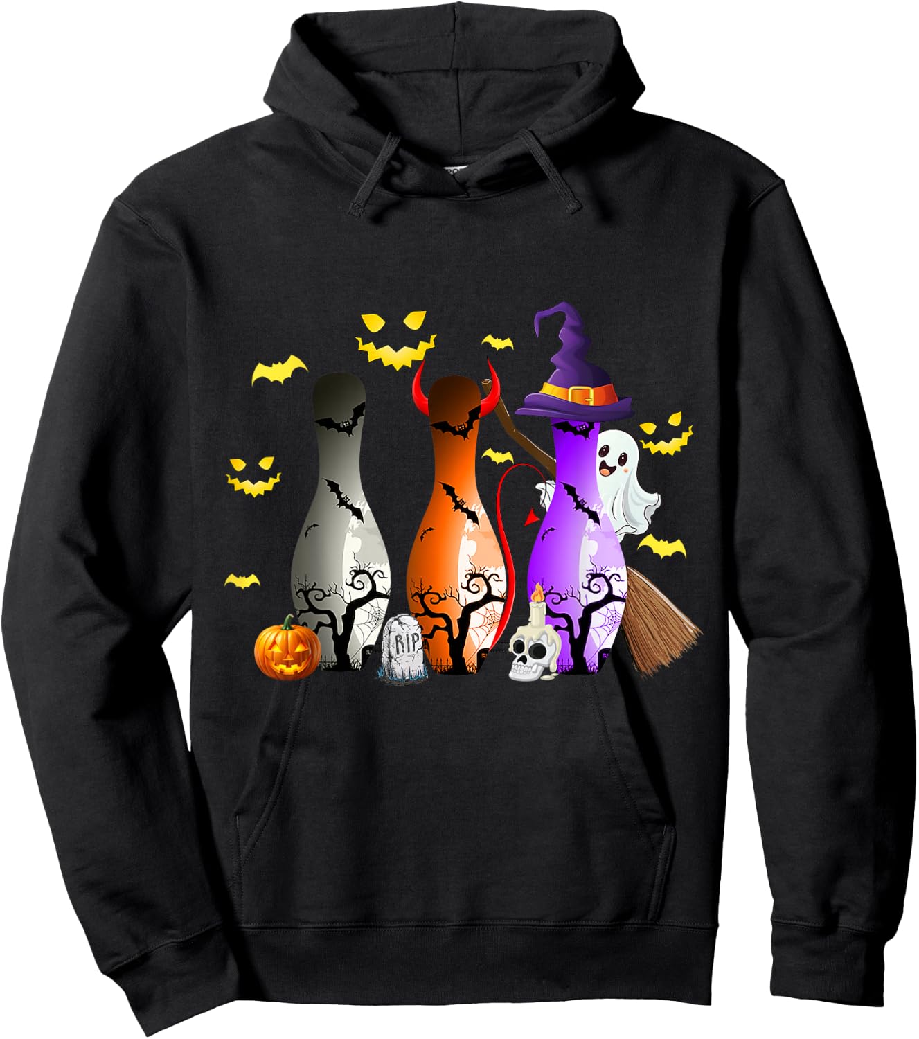 Cute Shirt Bowling Halloween Spooky Costume Hoodie - Hoodie | Black