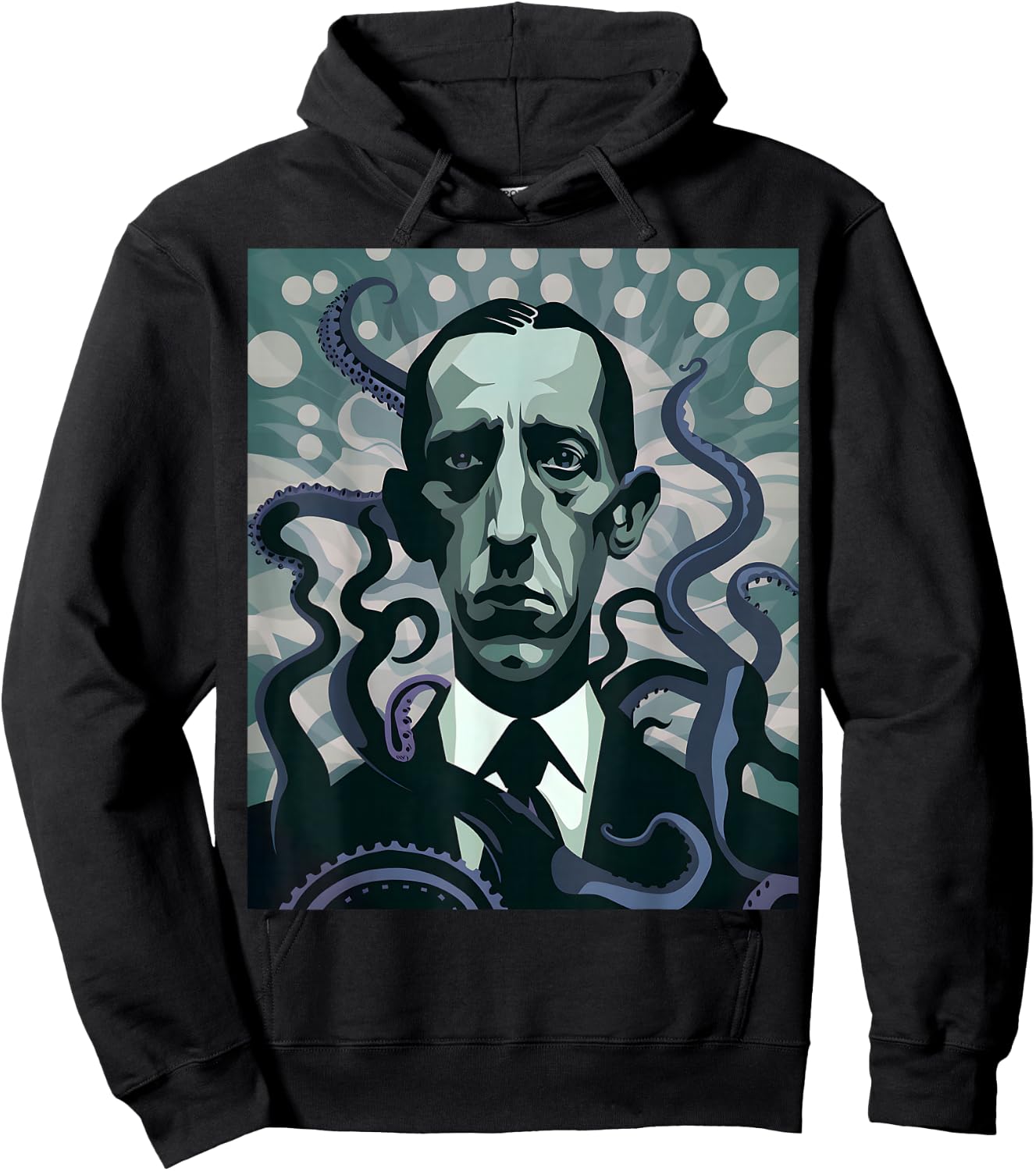 HP Lovecraft Inspired: Monster Tentacles in Black & White Hoodie - Hoodie | Black